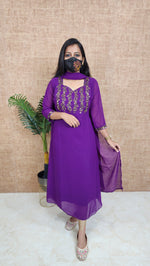 Ethnic Salwar set (Kurti+Dupatta)(10473)