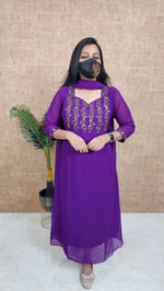 Ethnic Salwar set (Kurti+Dupatta)(10473)