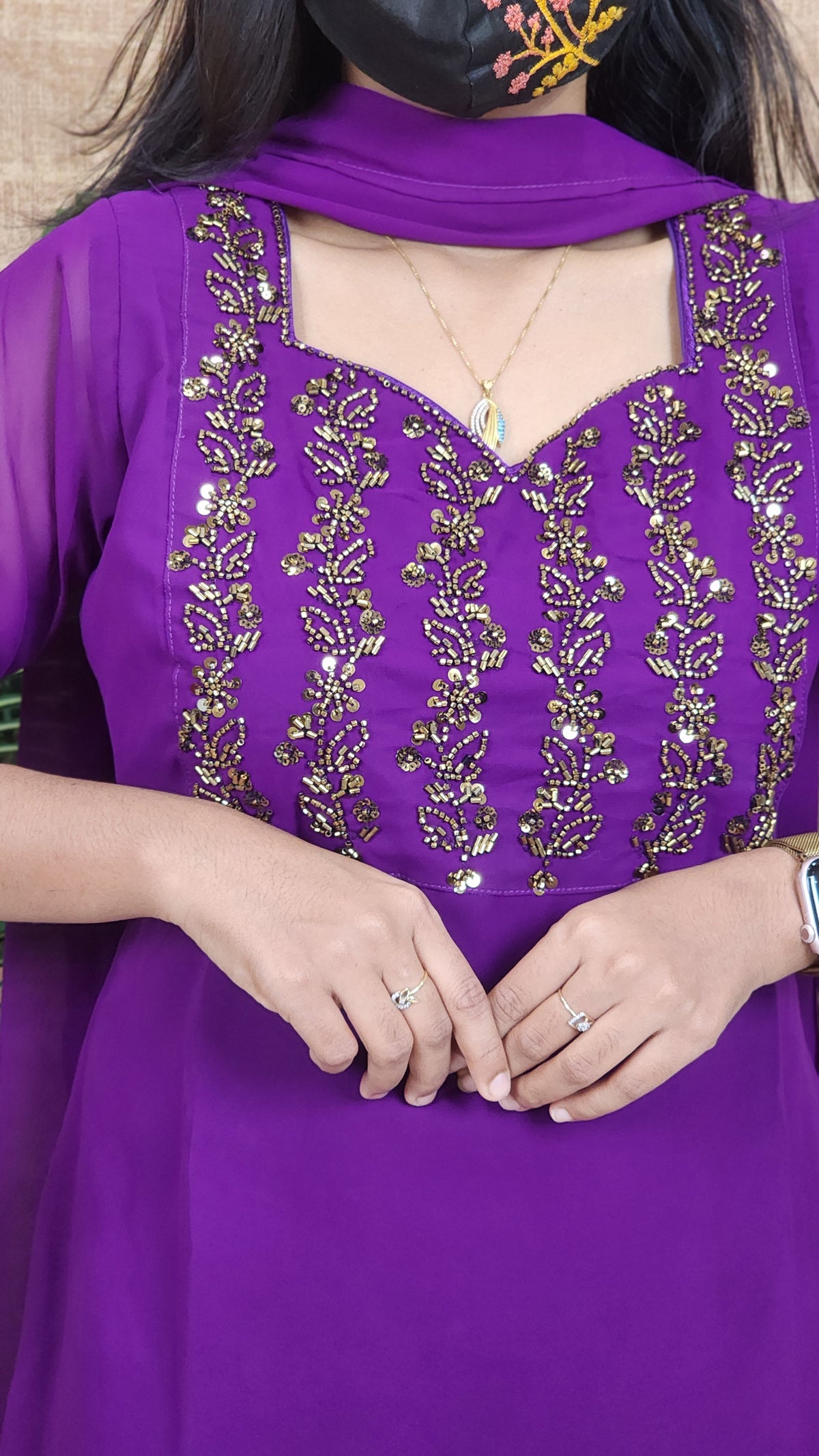 Ethnic Salwar set (Kurti+Dupatta)(10473)