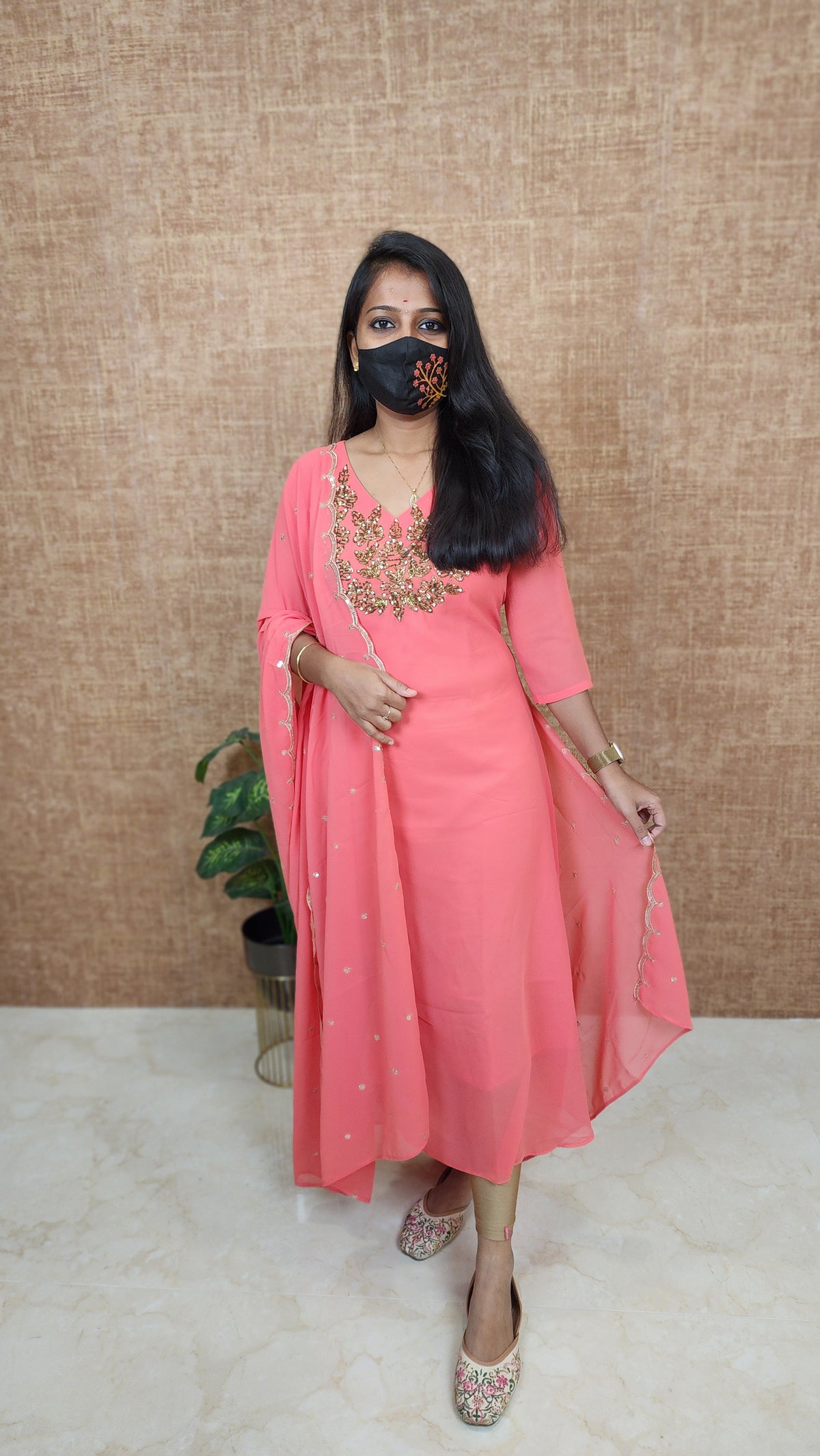 Ethnic Salwar set (Kurti+Dupatta)(10958)c
