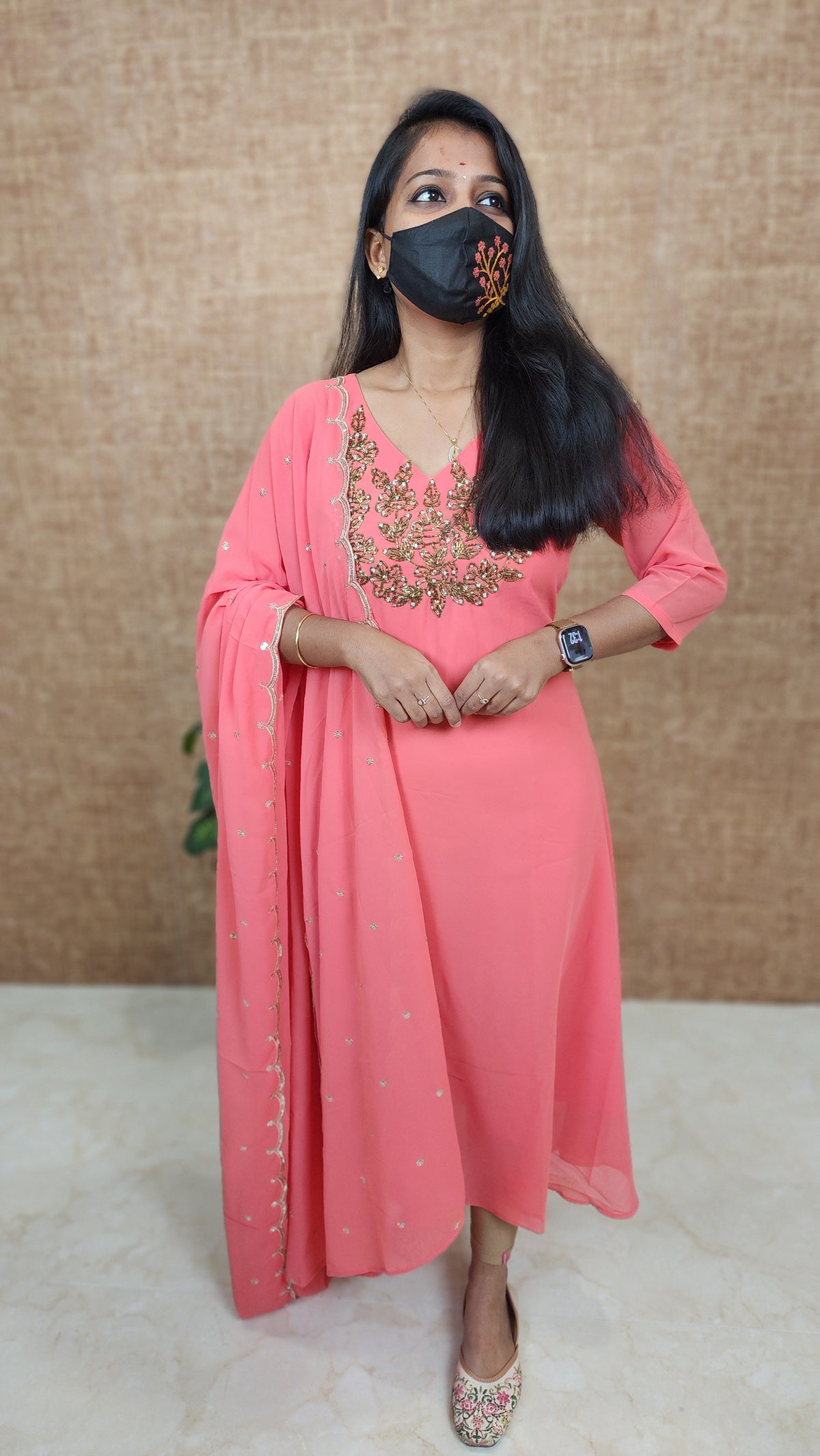 Ethnic Salwar set (Kurti+Dupatta)(10958)c