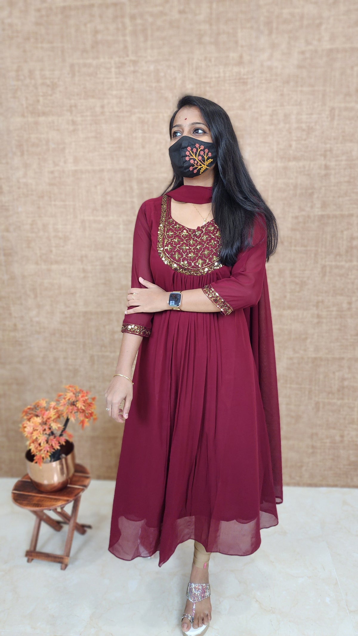 Ethnic Salwar set (Kurti+Dupatta)(10502)c3