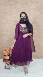 Ethnic Salwar set (Kurti+Dupatta)(10503)