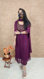 Ethnic Salwar set (Kurti+Dupatta)(10503)