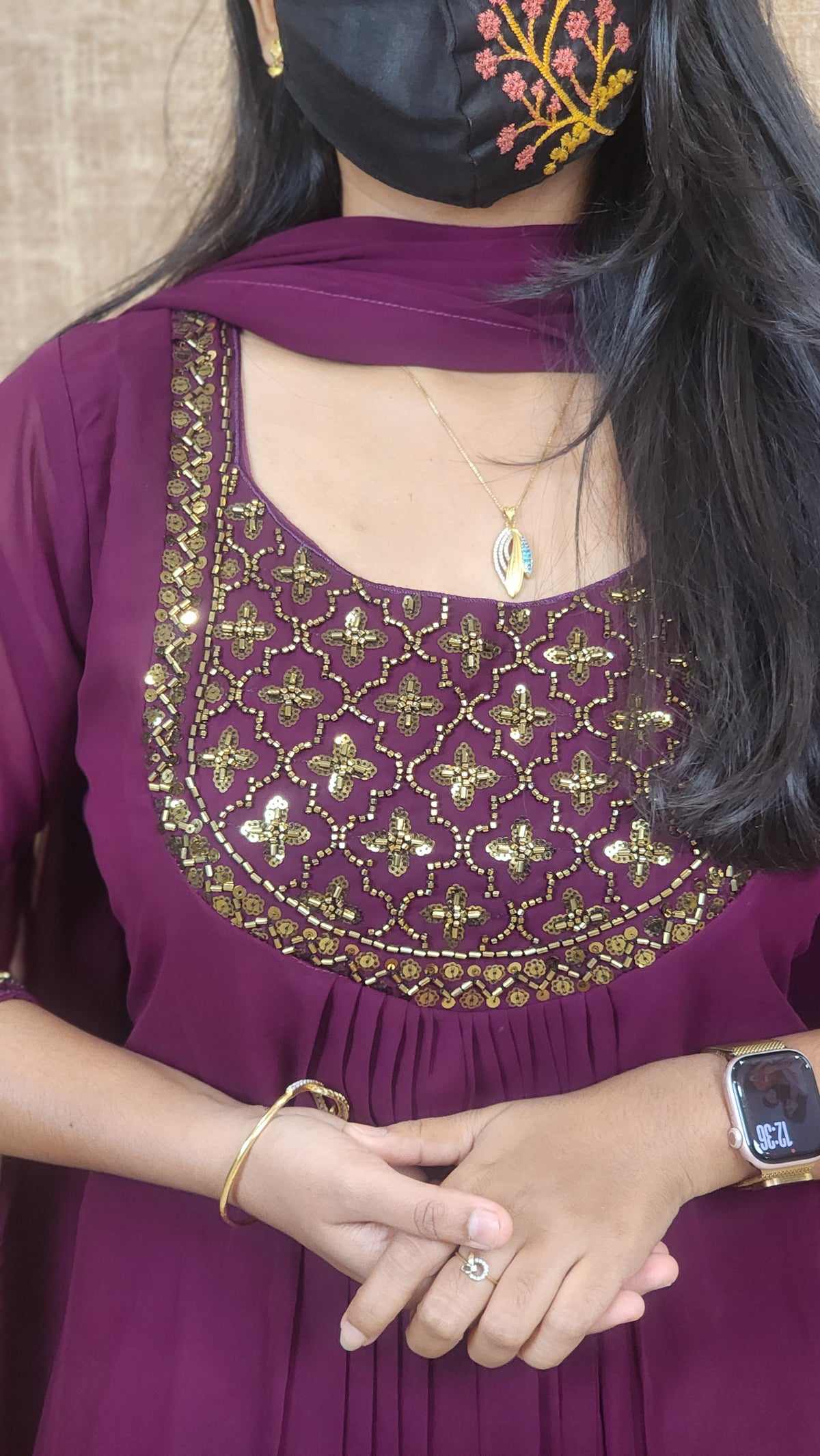 Ethnic Salwar set (Kurti+Dupatta)(10503)
