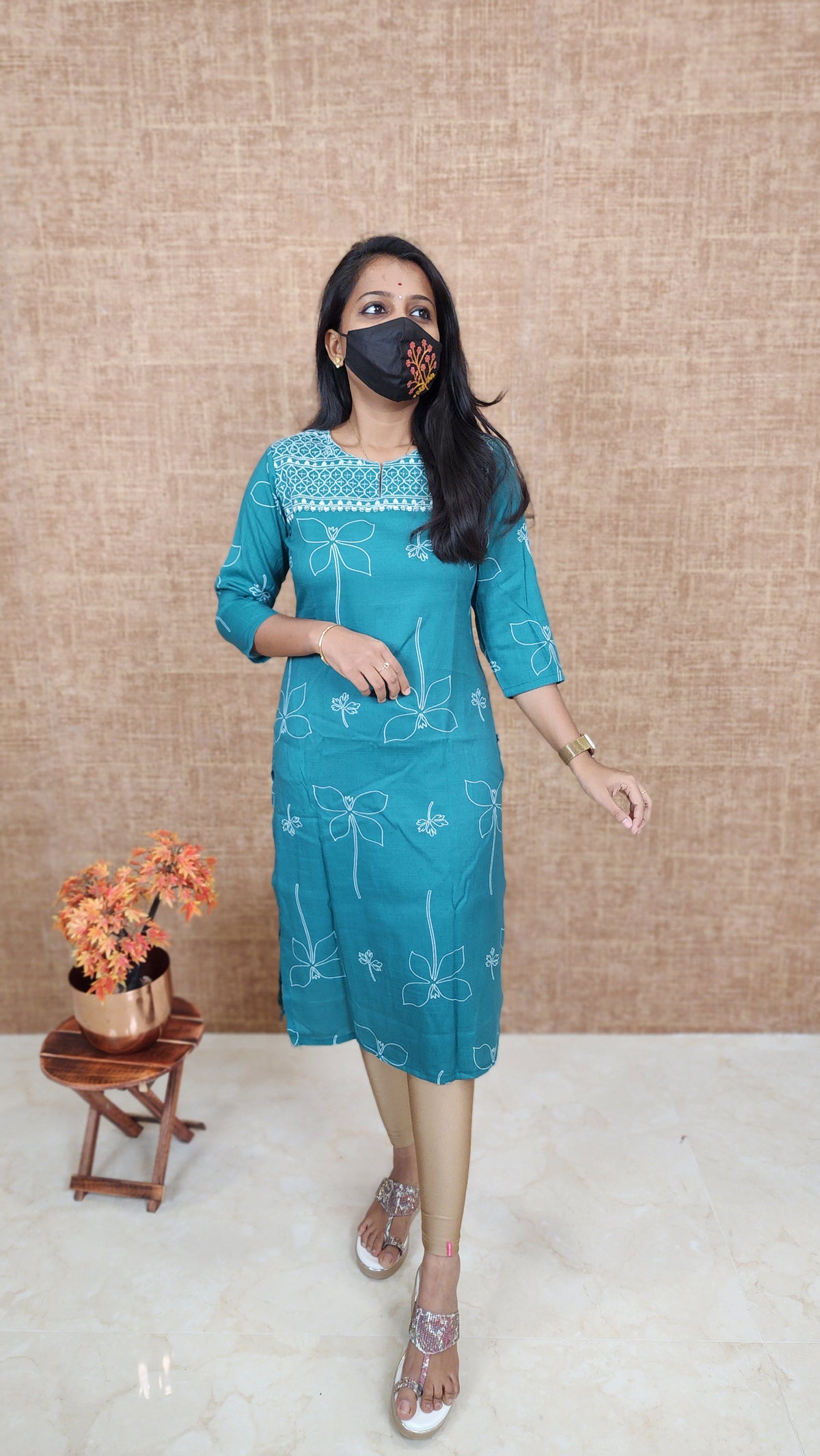 Office Wear kurti-Embroidery kurti(10521)c