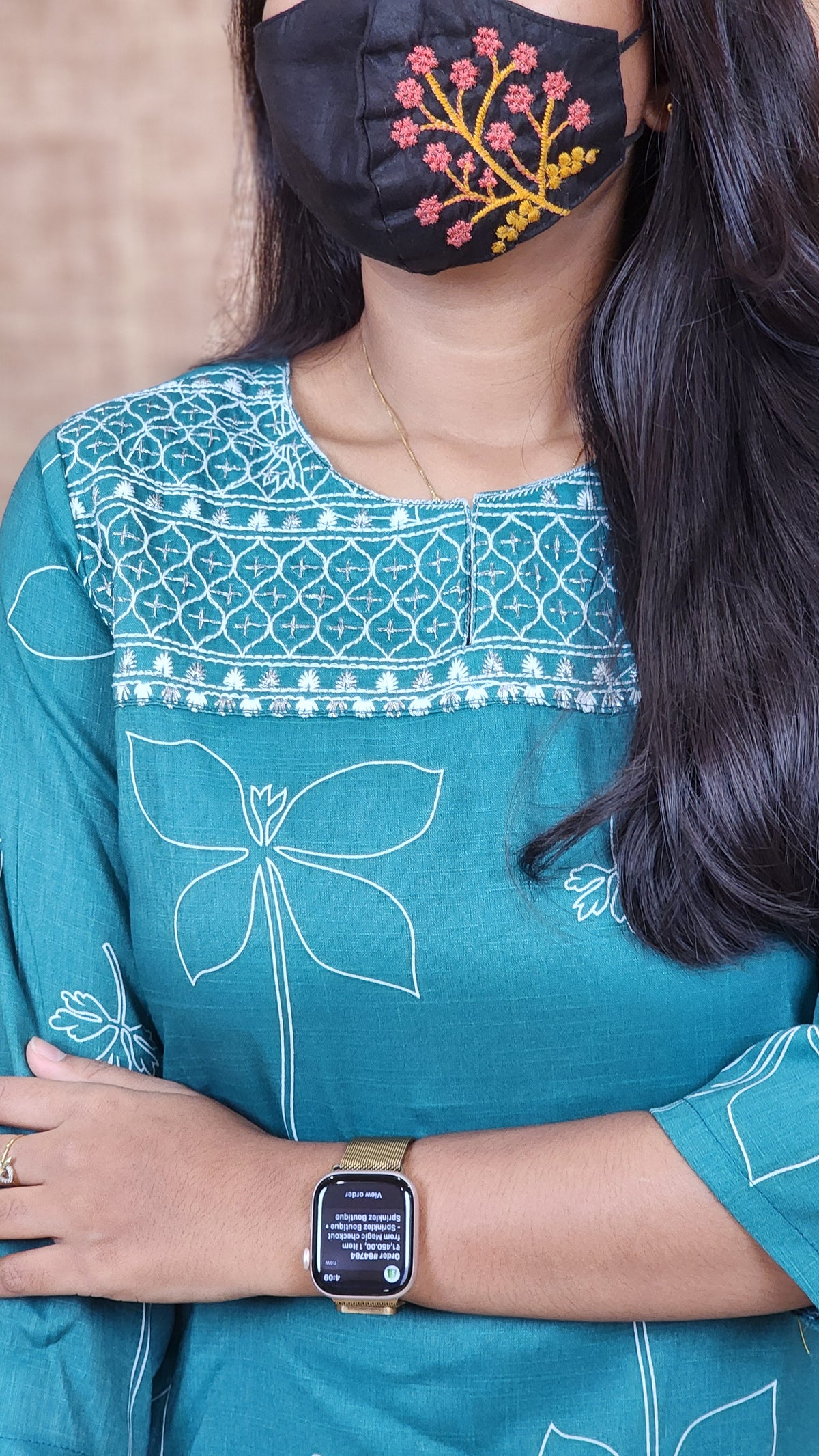 Office Wear kurti-Embroidery kurti(10521)c