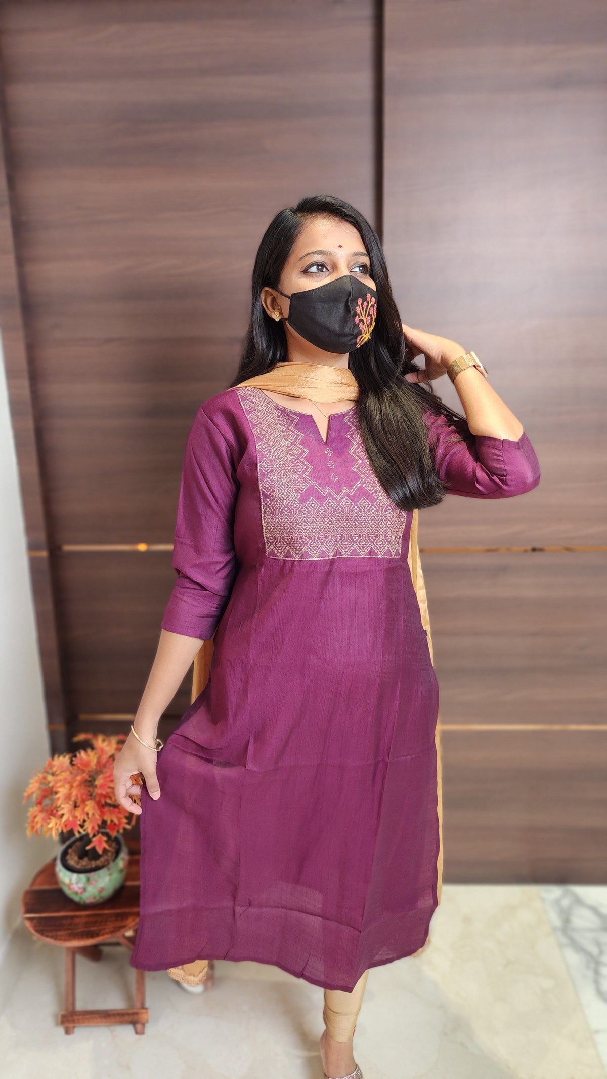 Office Wear kurti-Embroidery kurti(10642)c
