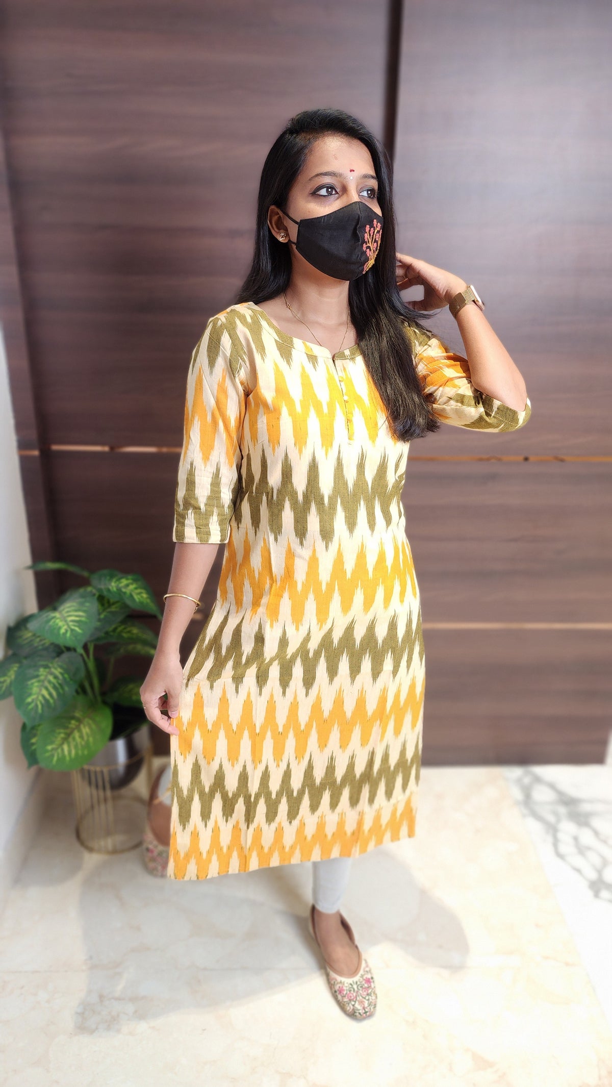 Ikkat Cotton Kurti (10823)