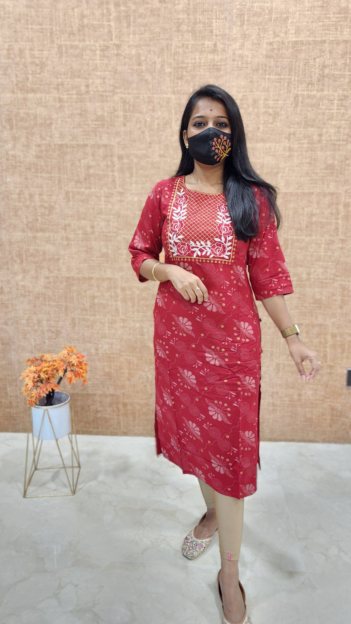 Office Wear kurti-Embroidery kurti(11041)