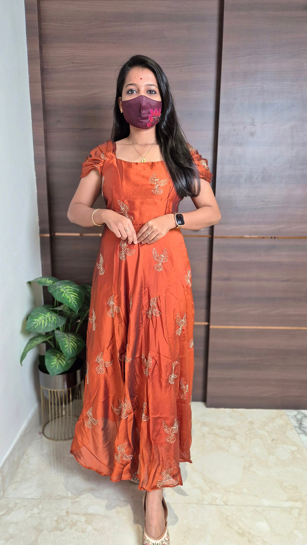 Golden sparrow frock(11339)