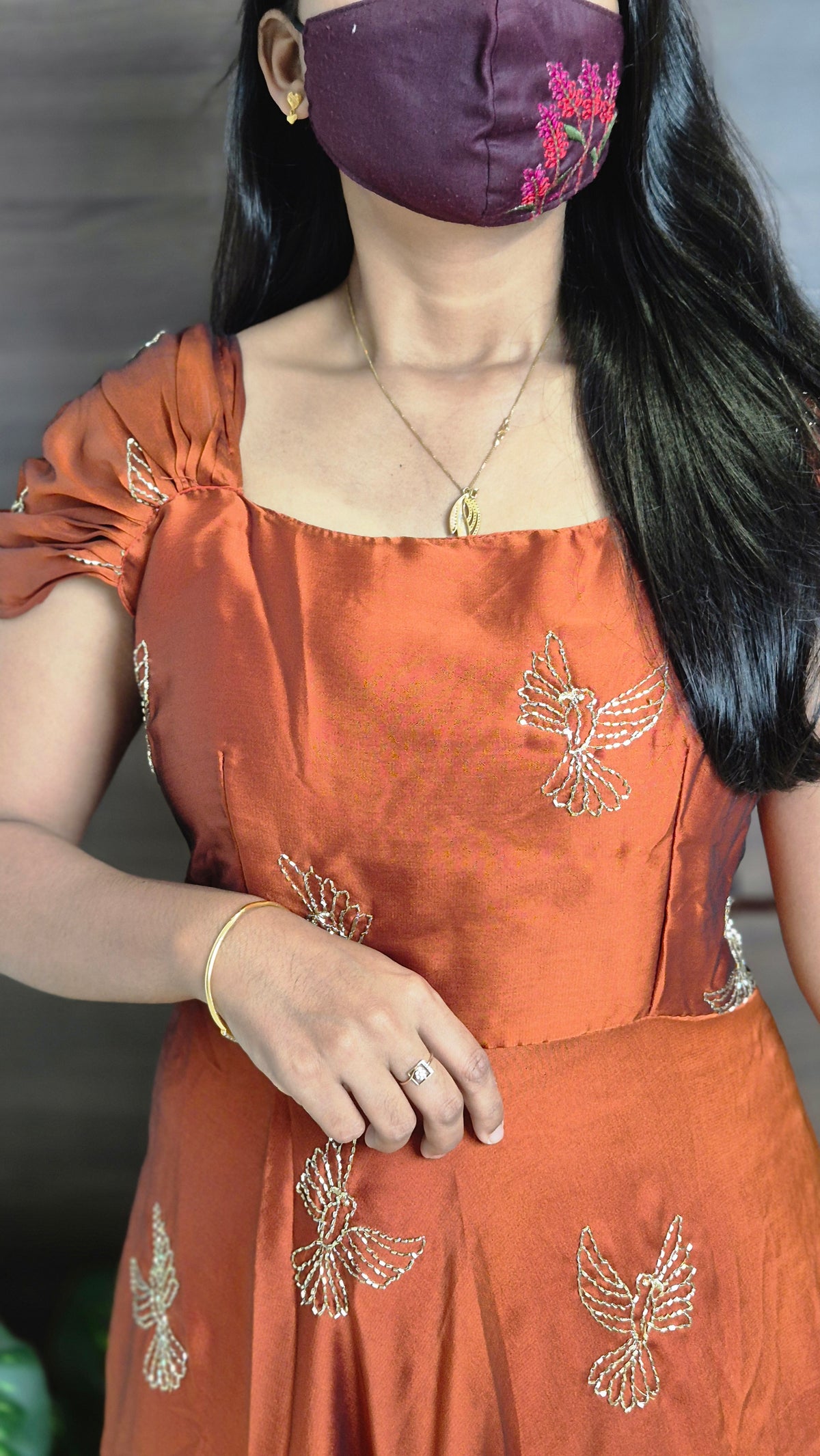Golden sparrow frock(11339)