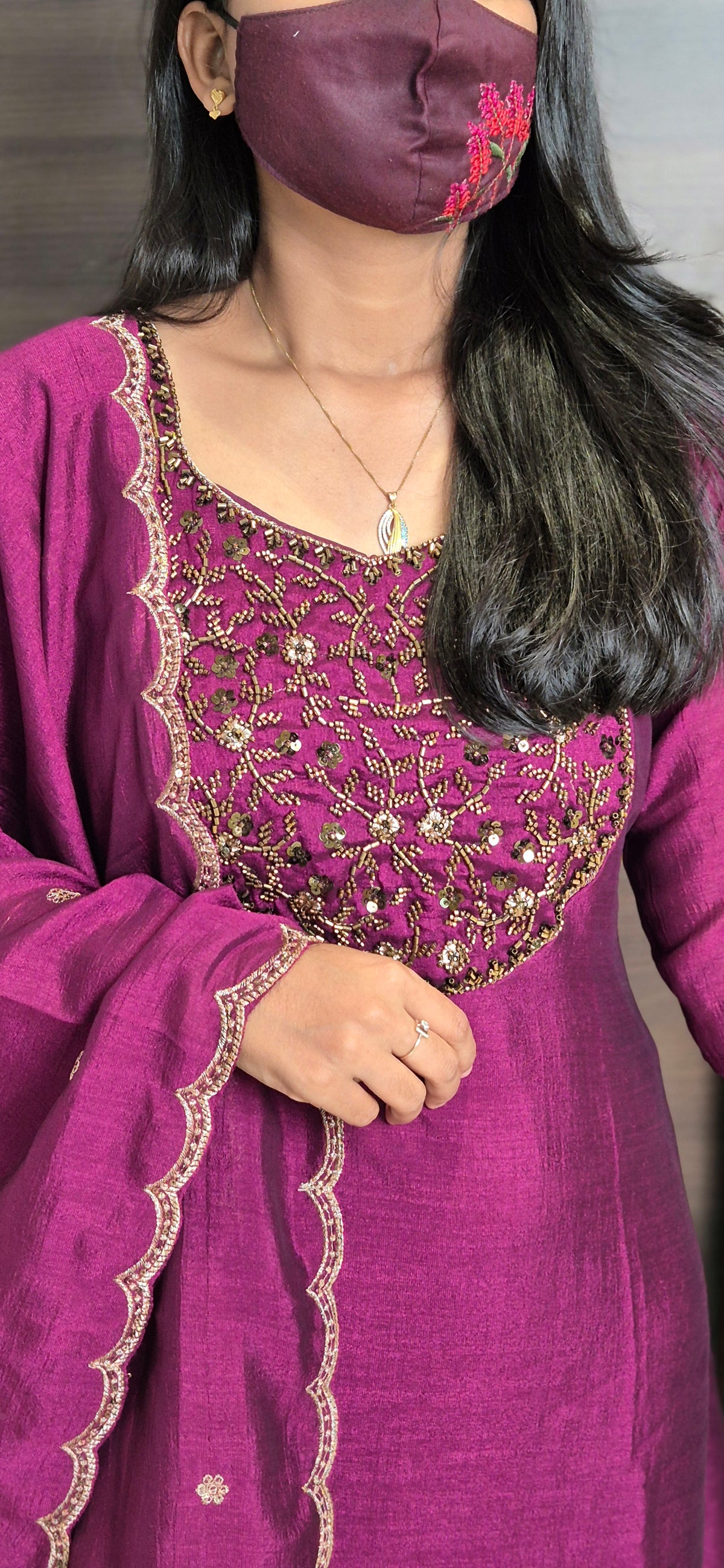 Ethnic Salwar set (Kurti+Dupatta)(11478)