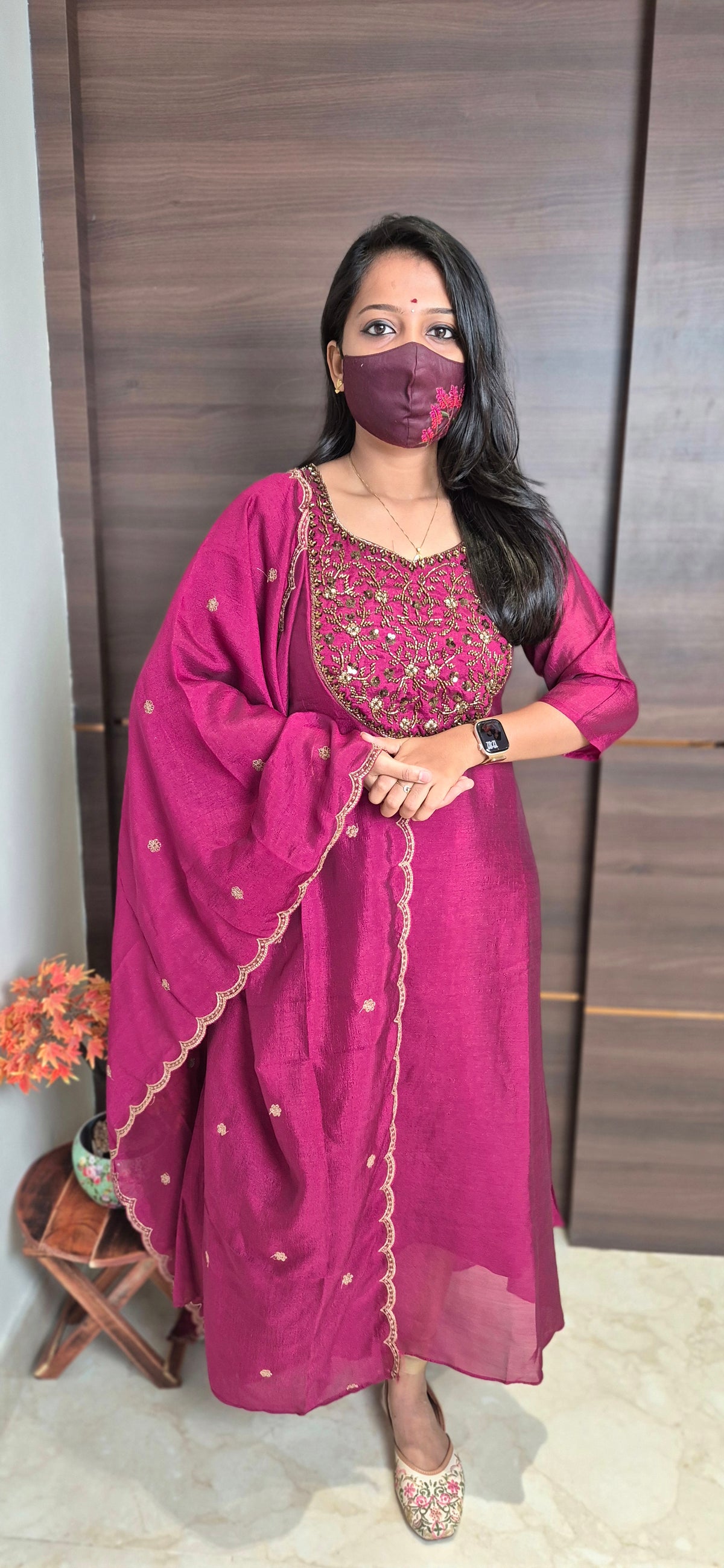 Ethnic Salwar set (Kurti+Dupatta)(11480)
