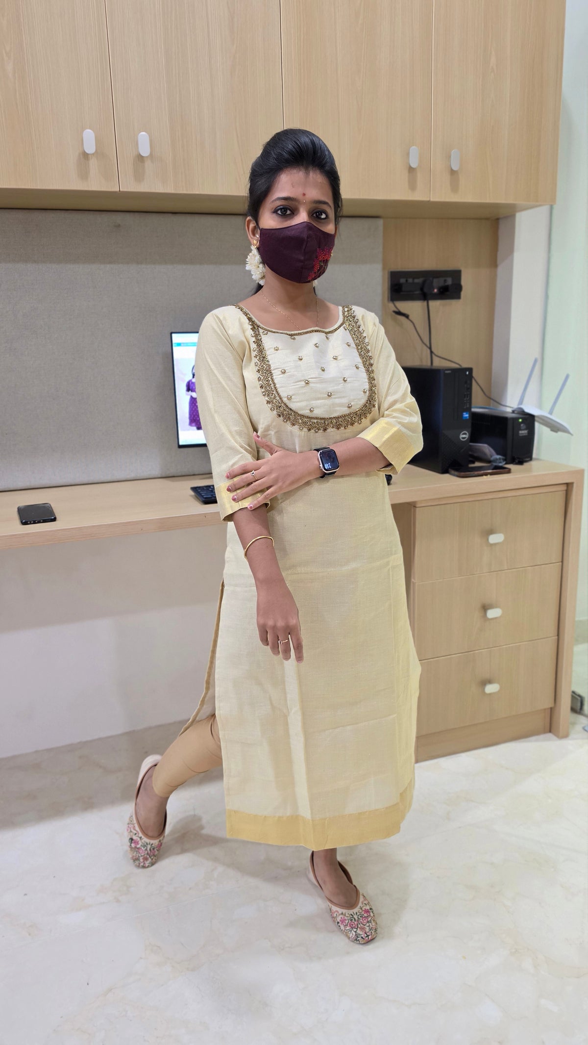Onam Series- Handwork Kurti(12196)