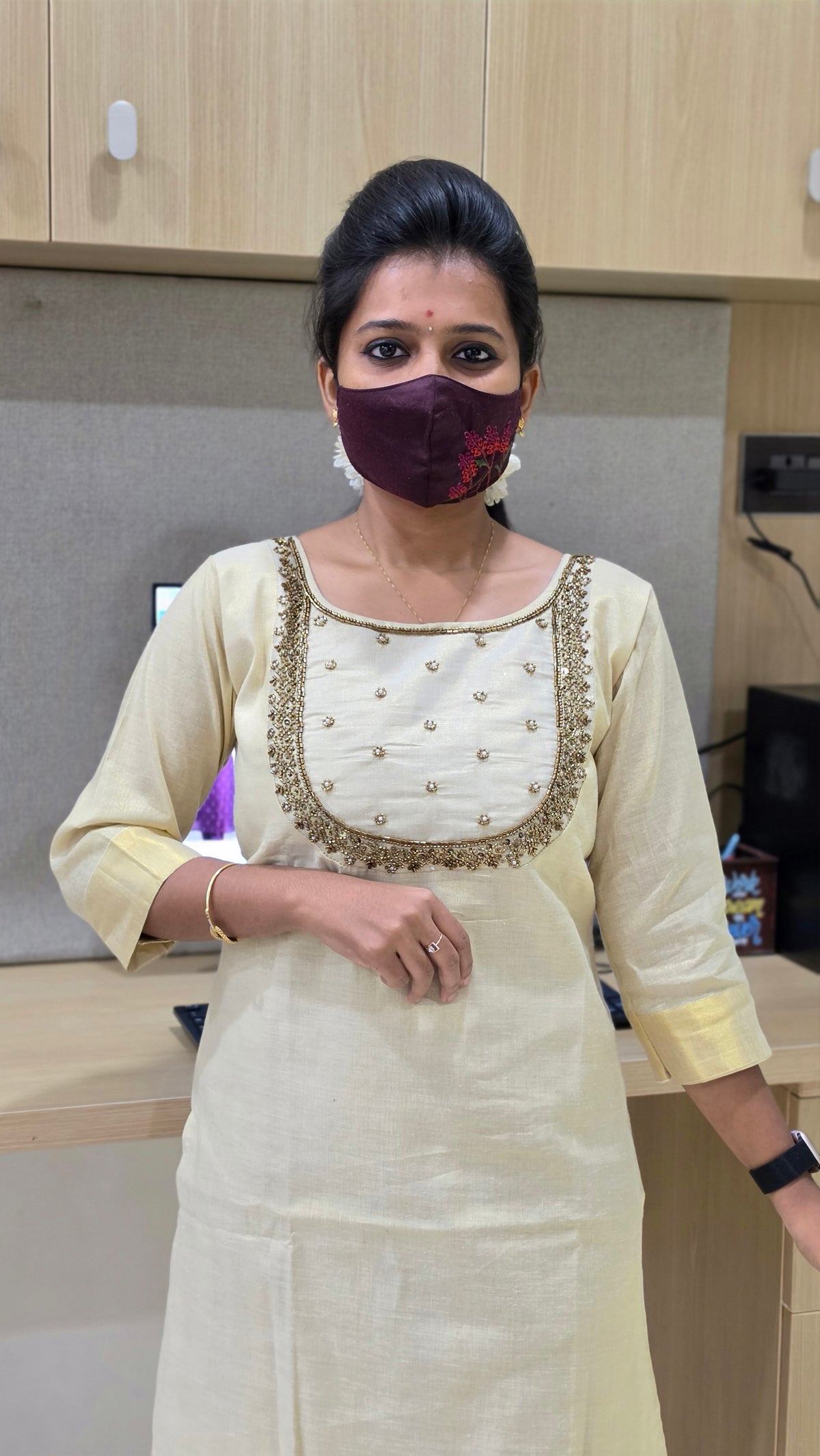 Onam Series- Handwork Kurti(12196)