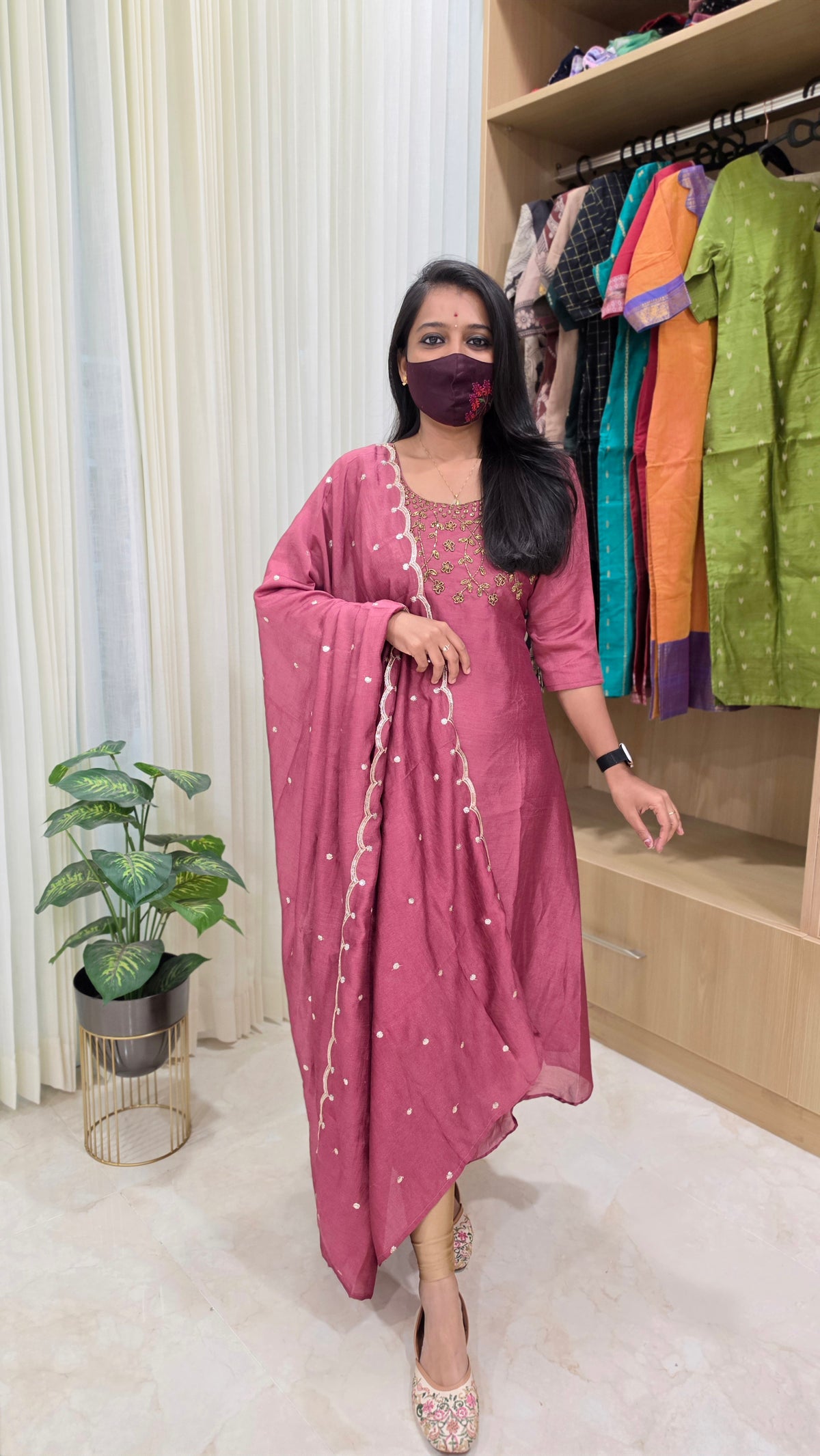 Ethnic Salwar set(Kurti+Dupatta)(12268)
