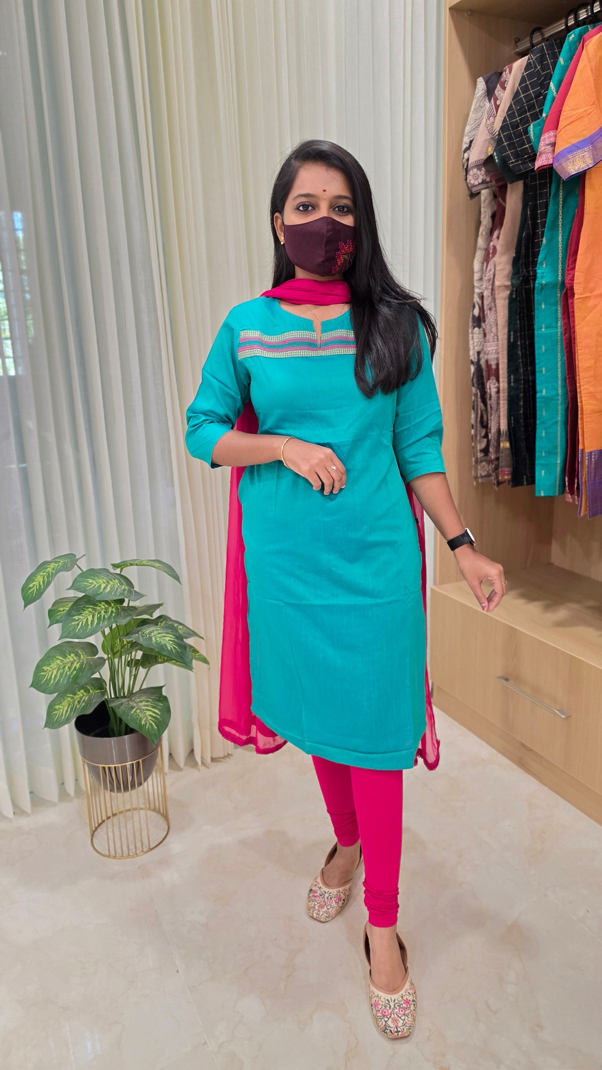 Office Wear - Embroidery(12284)(green)