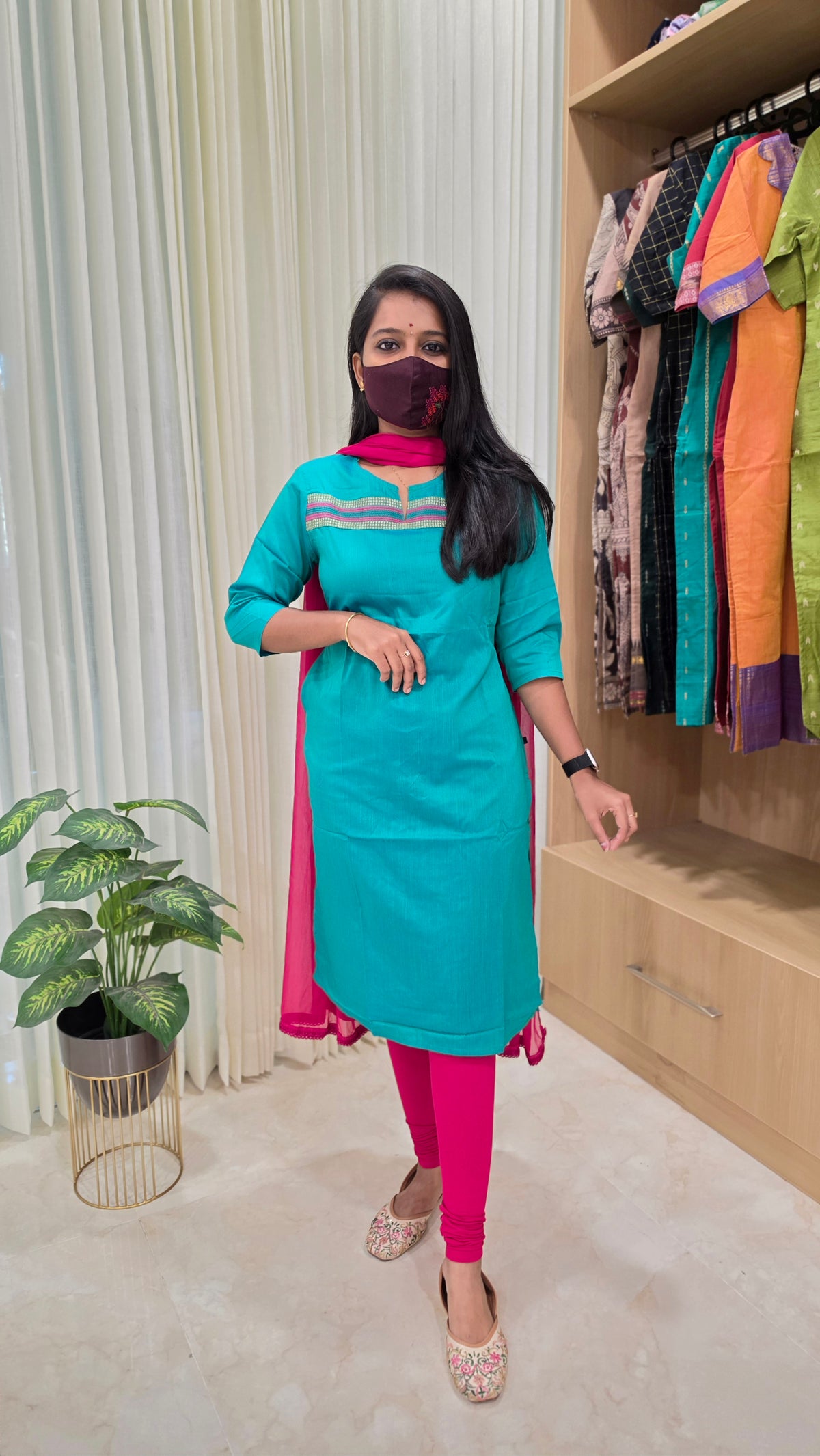 Office Wear - Embroidery(12284)(green)