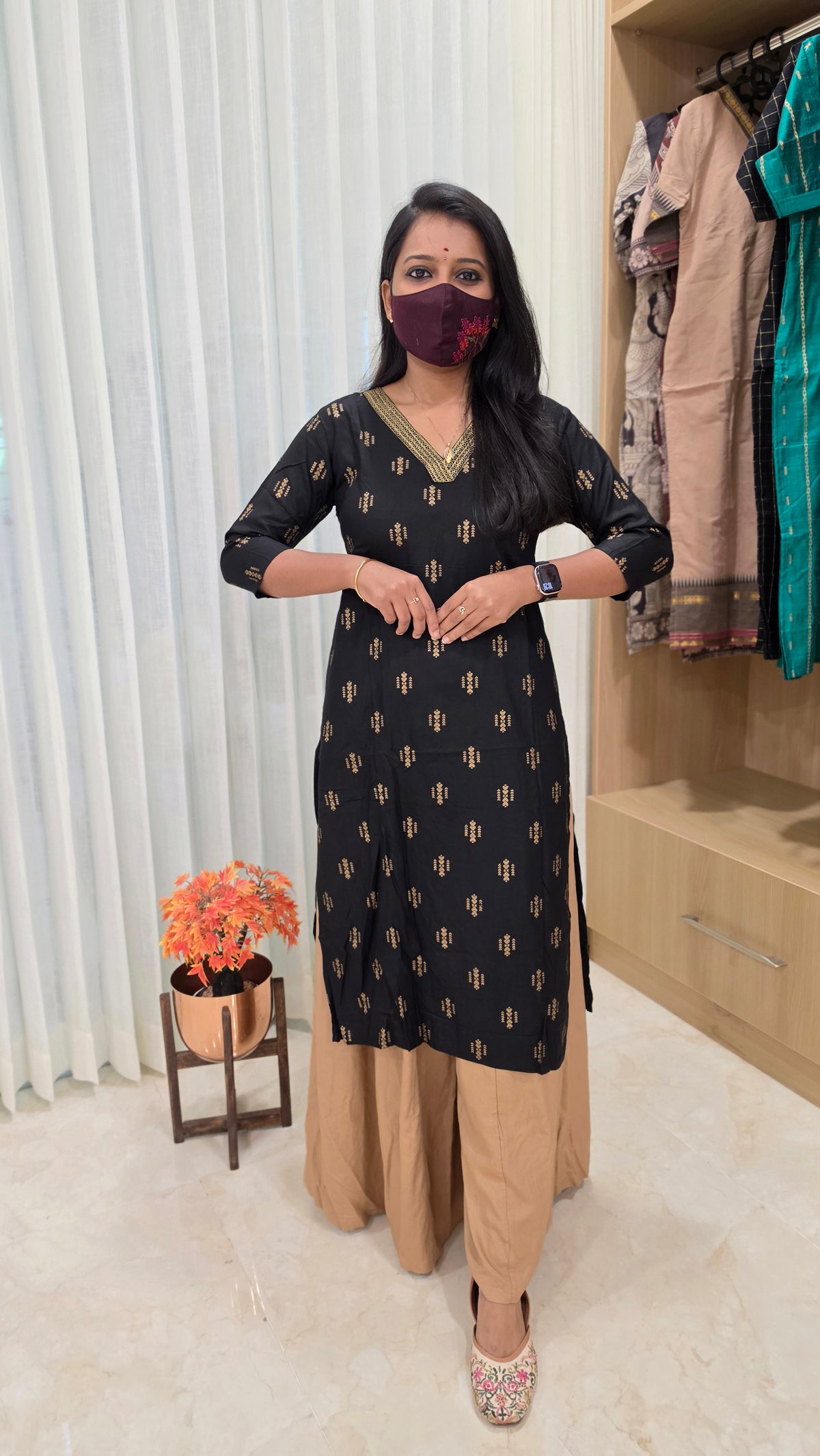 Office Wear kurti-Embroidery kurti(12658)