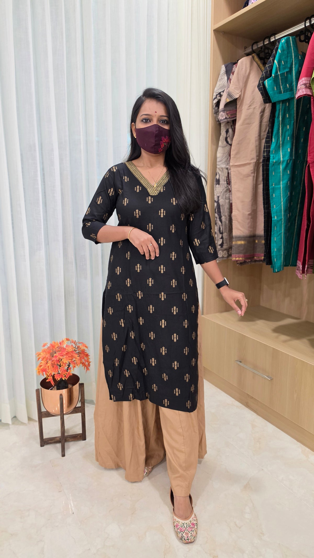 Office Wear kurti-Embroidery kurti(12658)