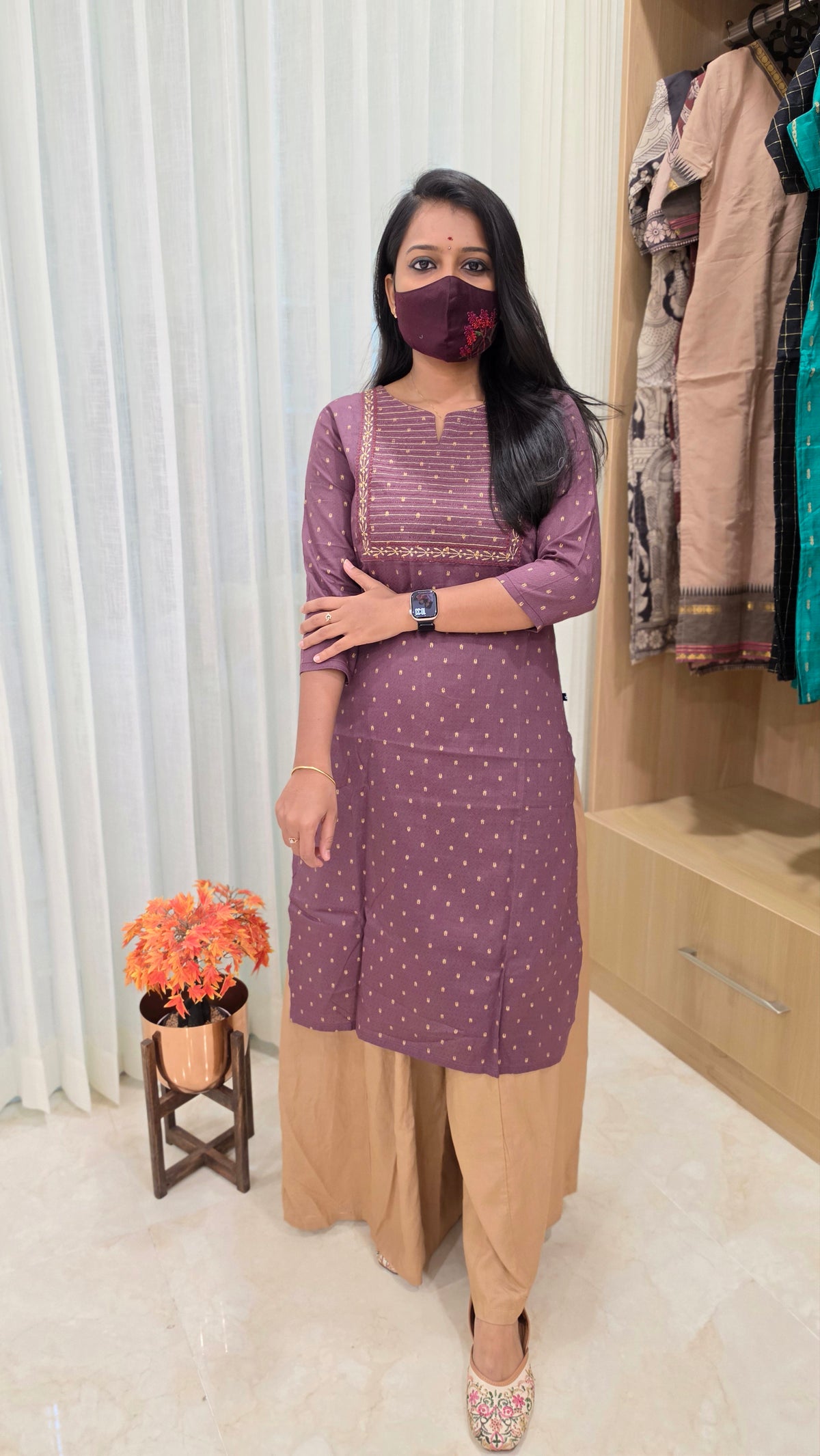 Office Wear kurti-Embroidery kurti(12661)