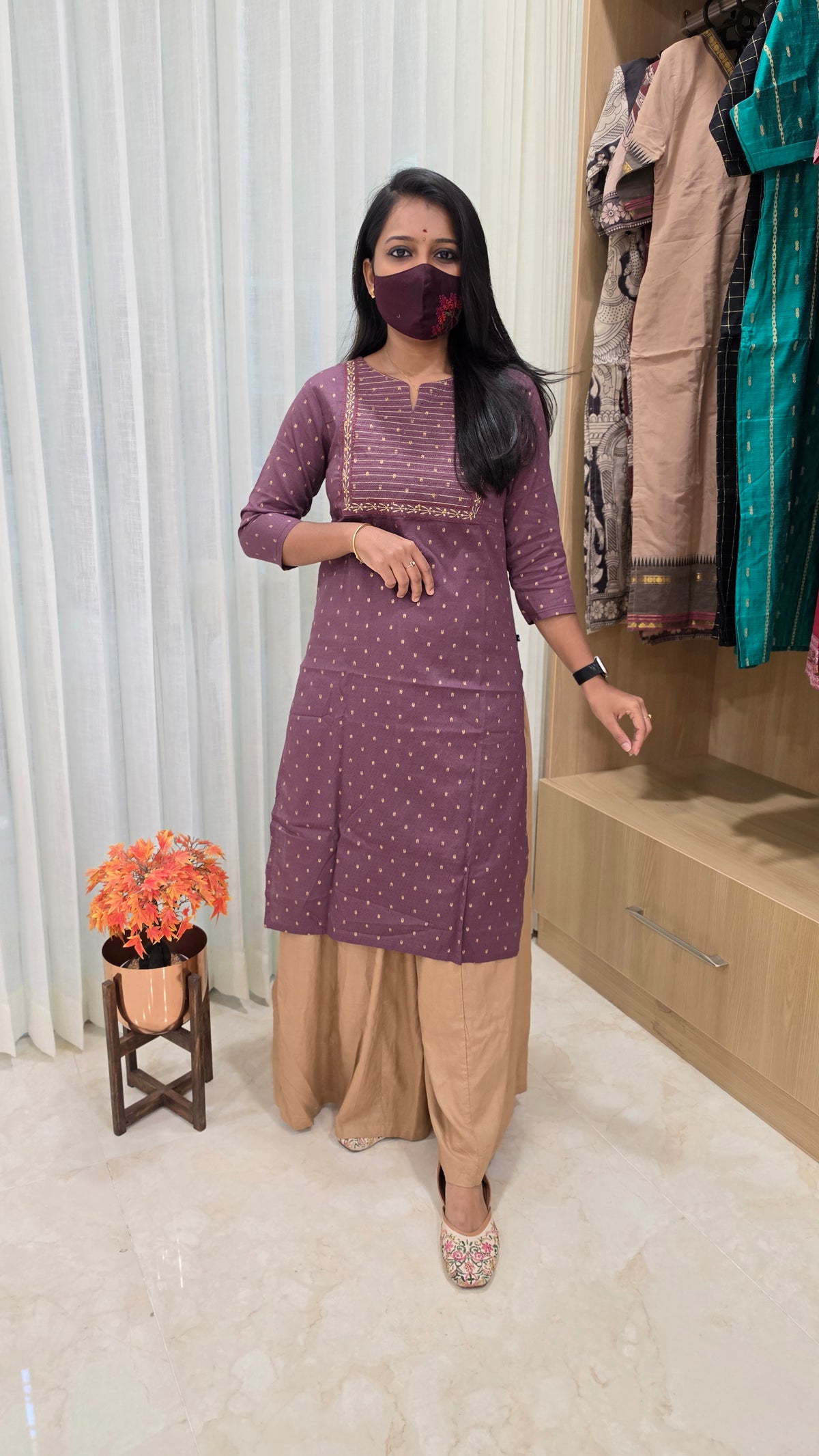 Office Wear kurti-Embroidery kurti(12661)