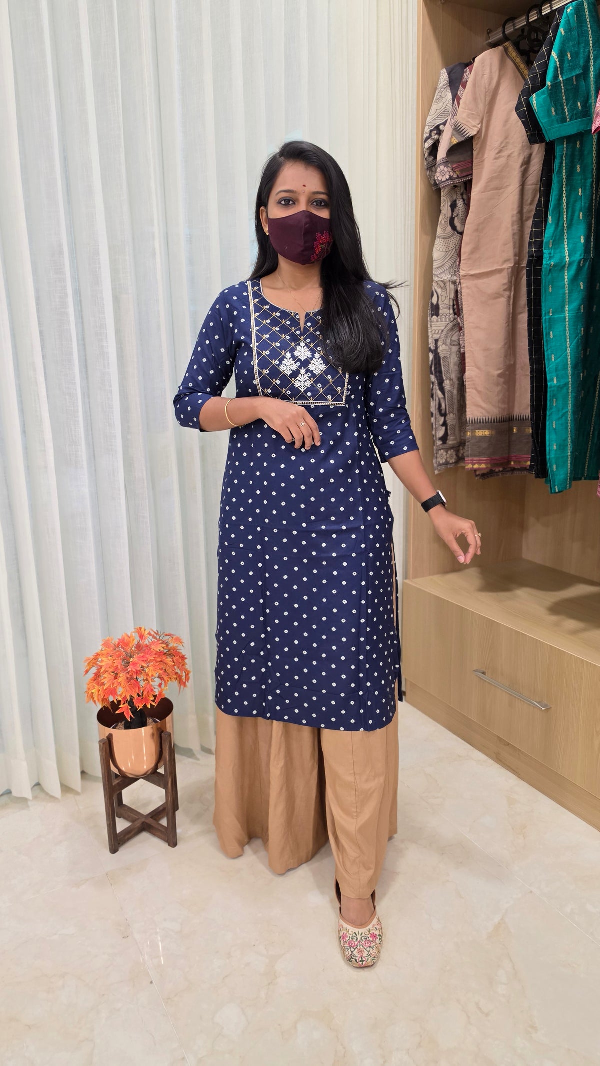 Office Wear kurti-Embroidery kurti(12662)