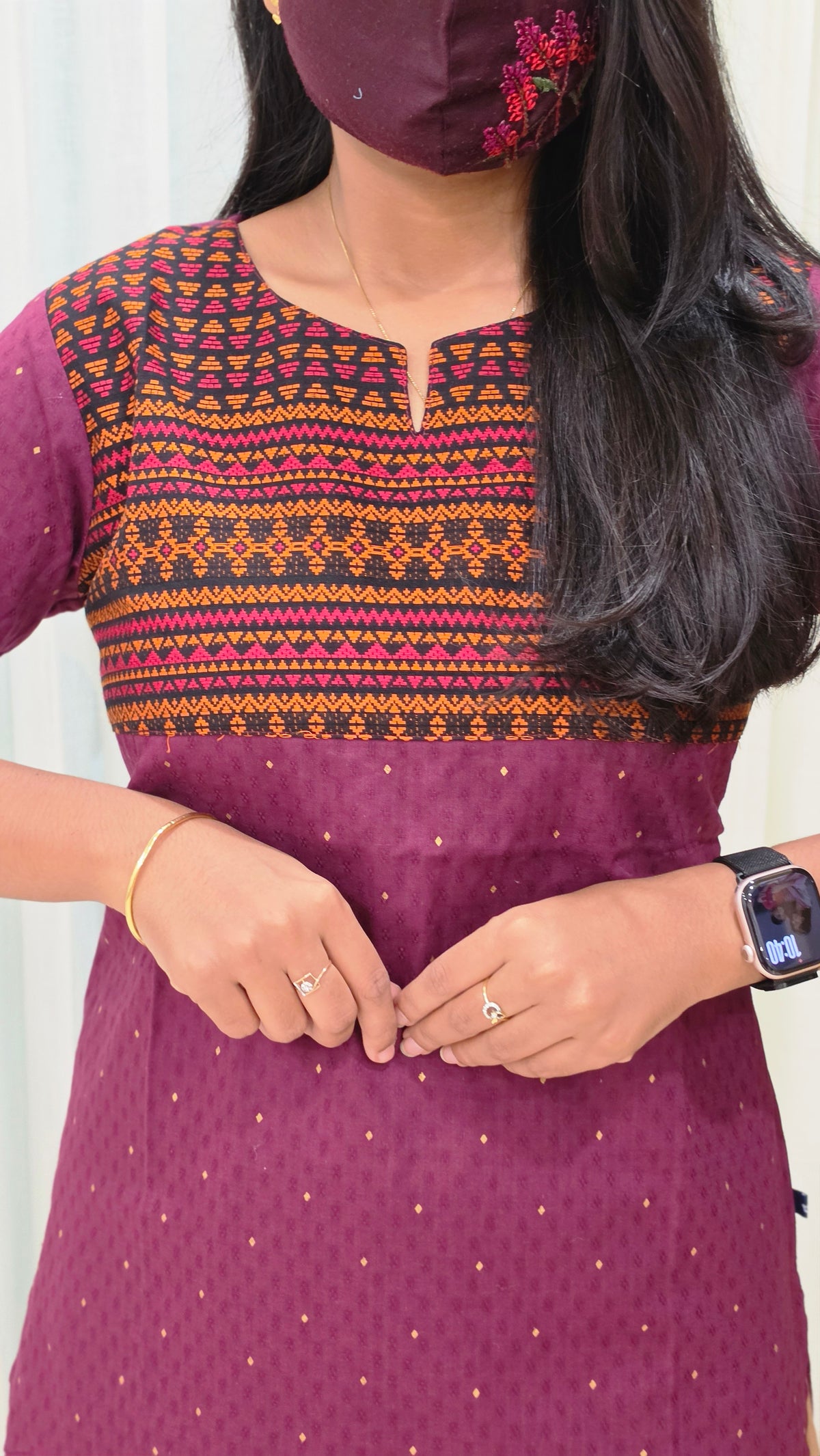 Office Wear kurti-Embroidery kurti(12660)