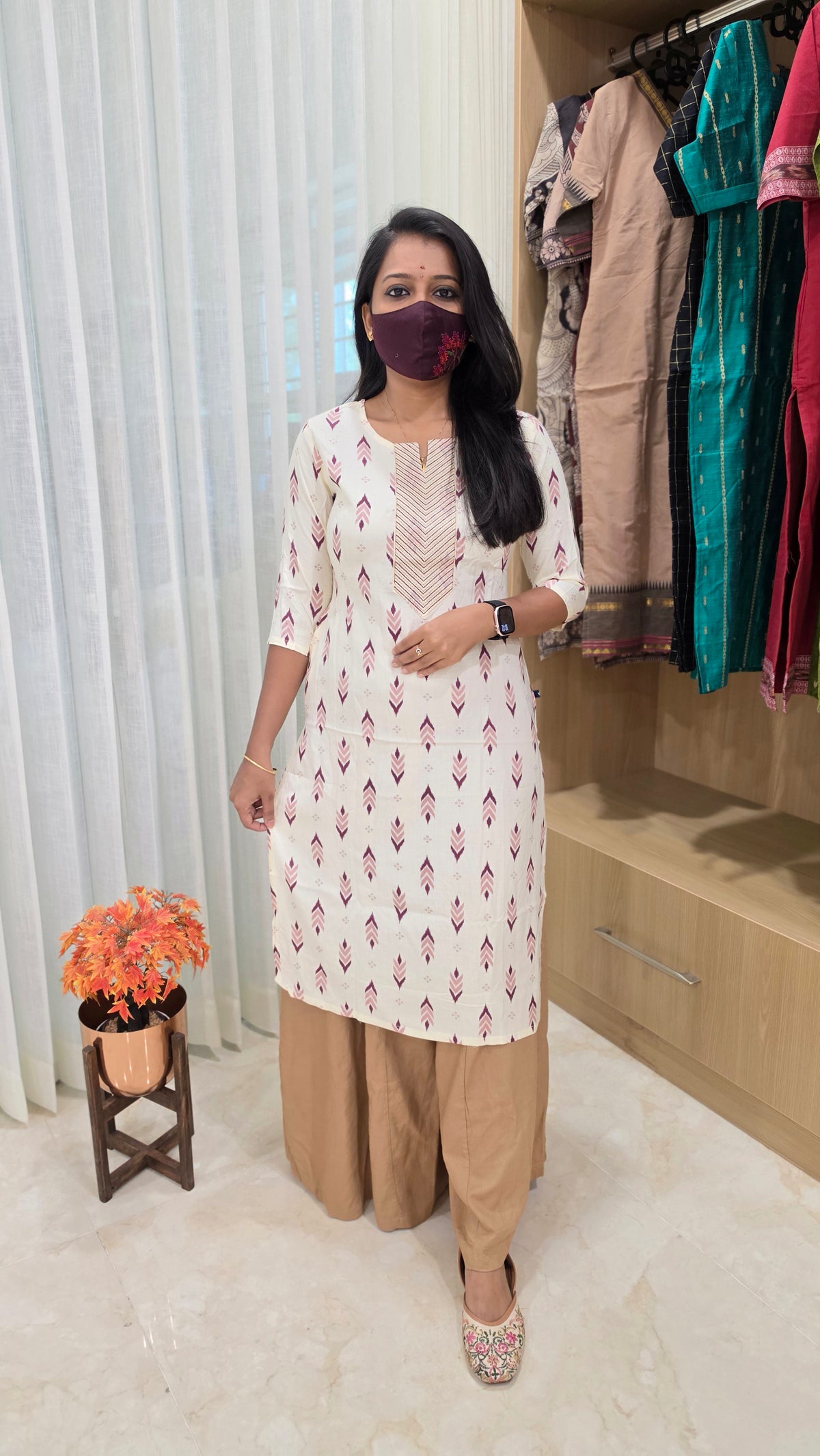 Office Wear kurti-Embroidery kurti(12659)