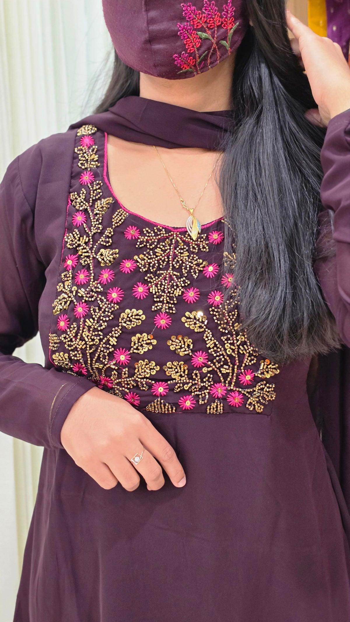 Ethnic Salwar set(Kurti+Dupatta)(12870)