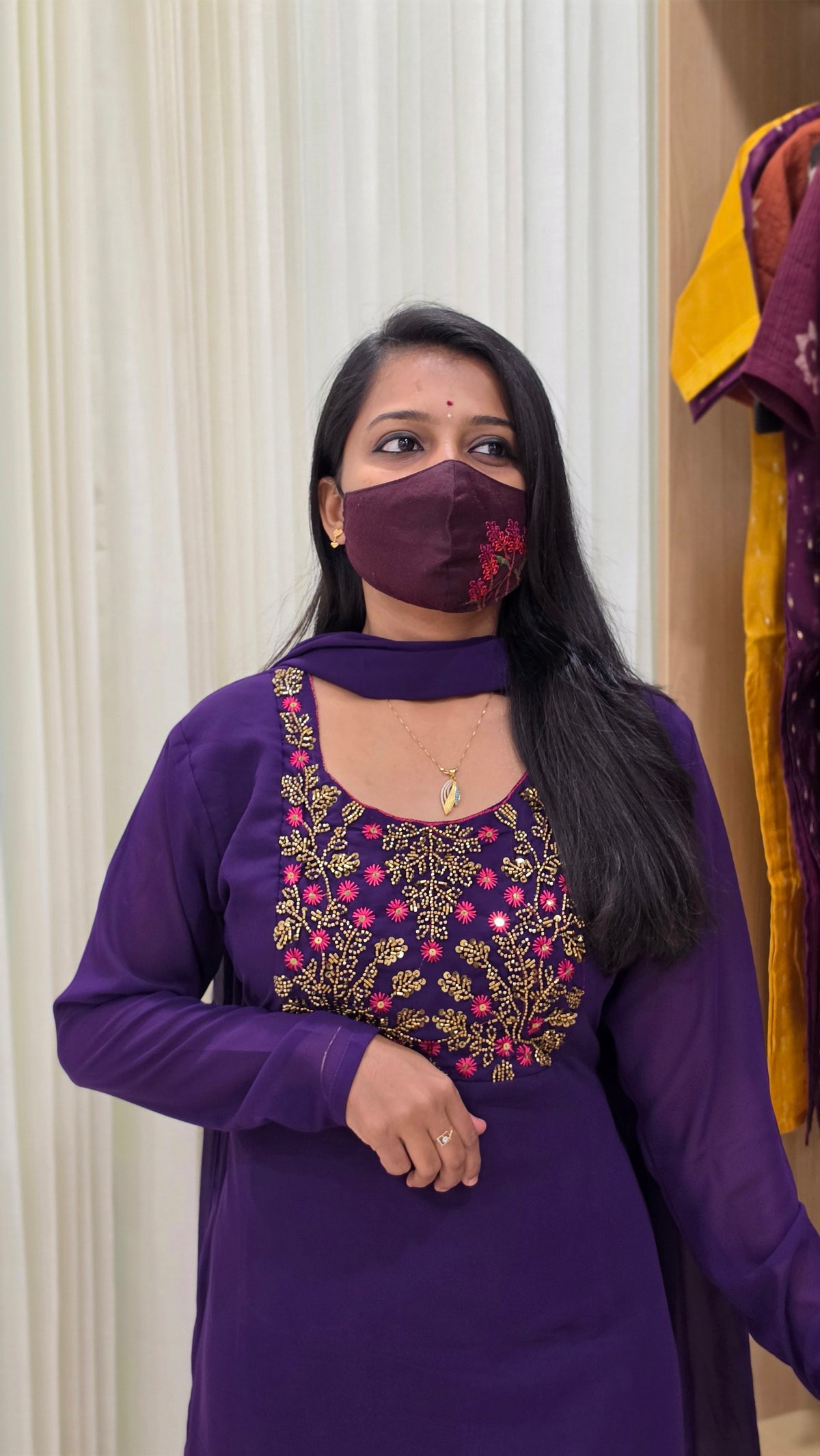 Ethnic Salwar set(Kurti+Dupatta)(12872)