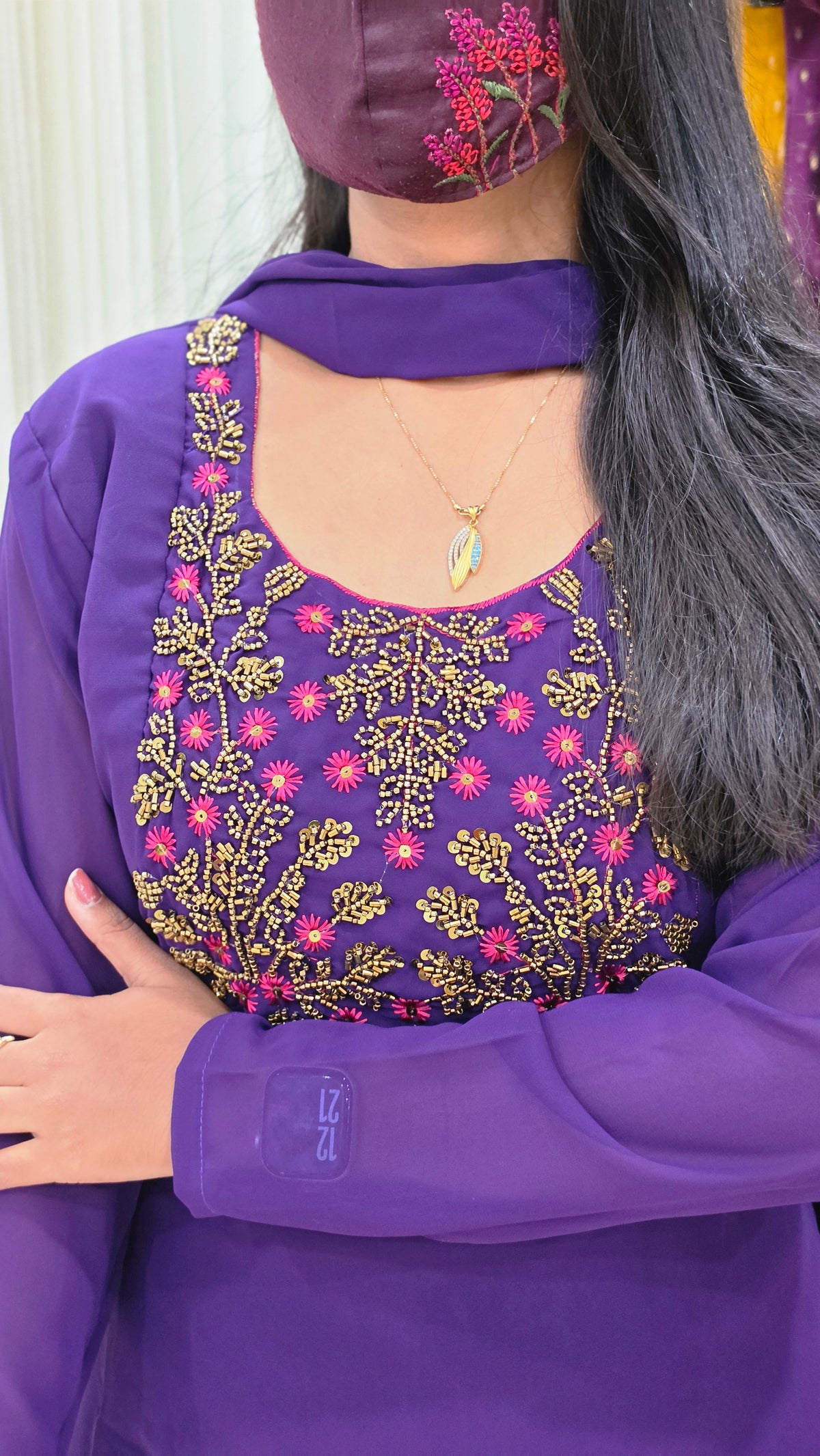 Ethnic Salwar set(Kurti+Dupatta)(12872)