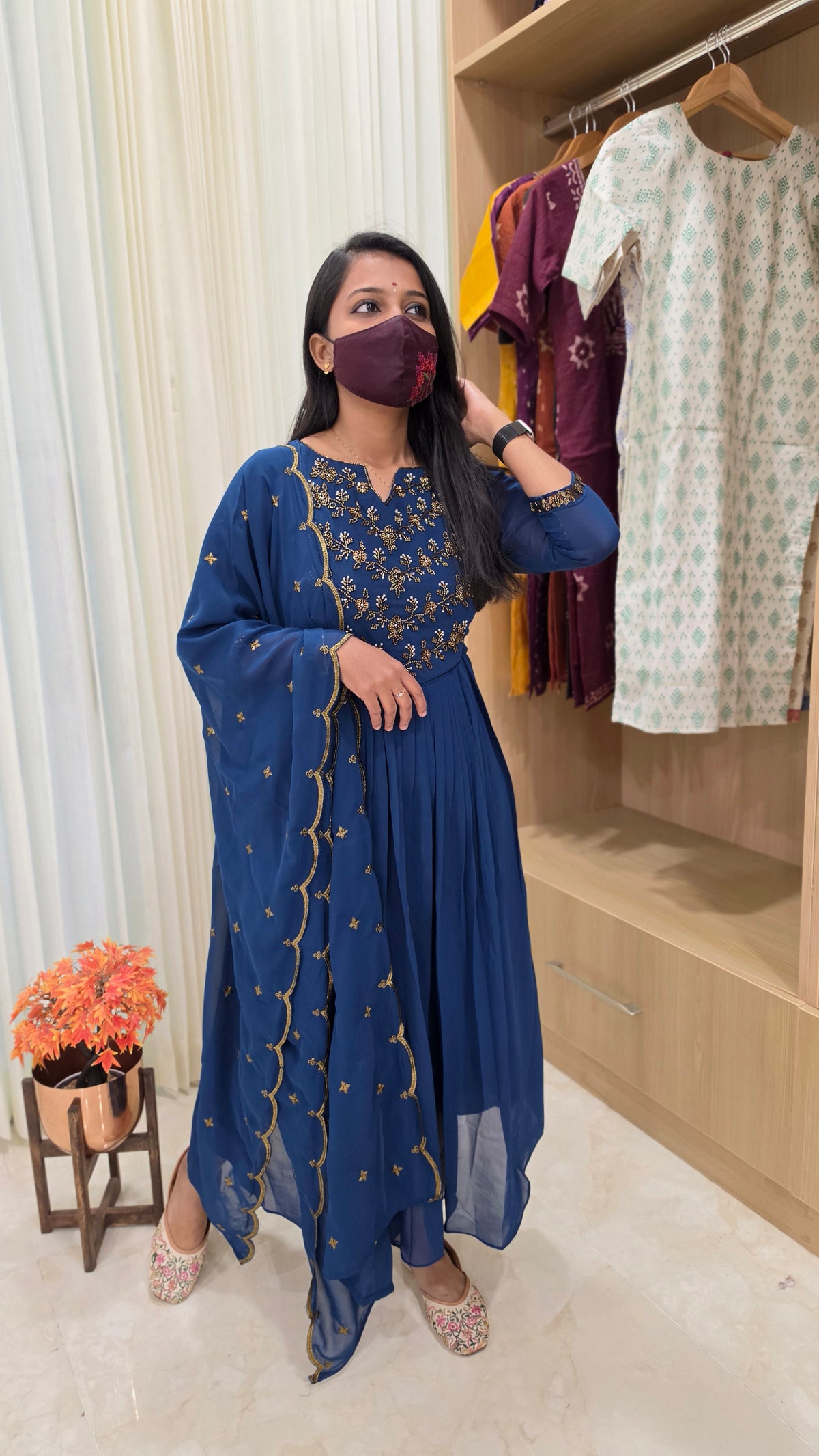 Ethnic Salwar set(Kurti+Dupatta)(12914)