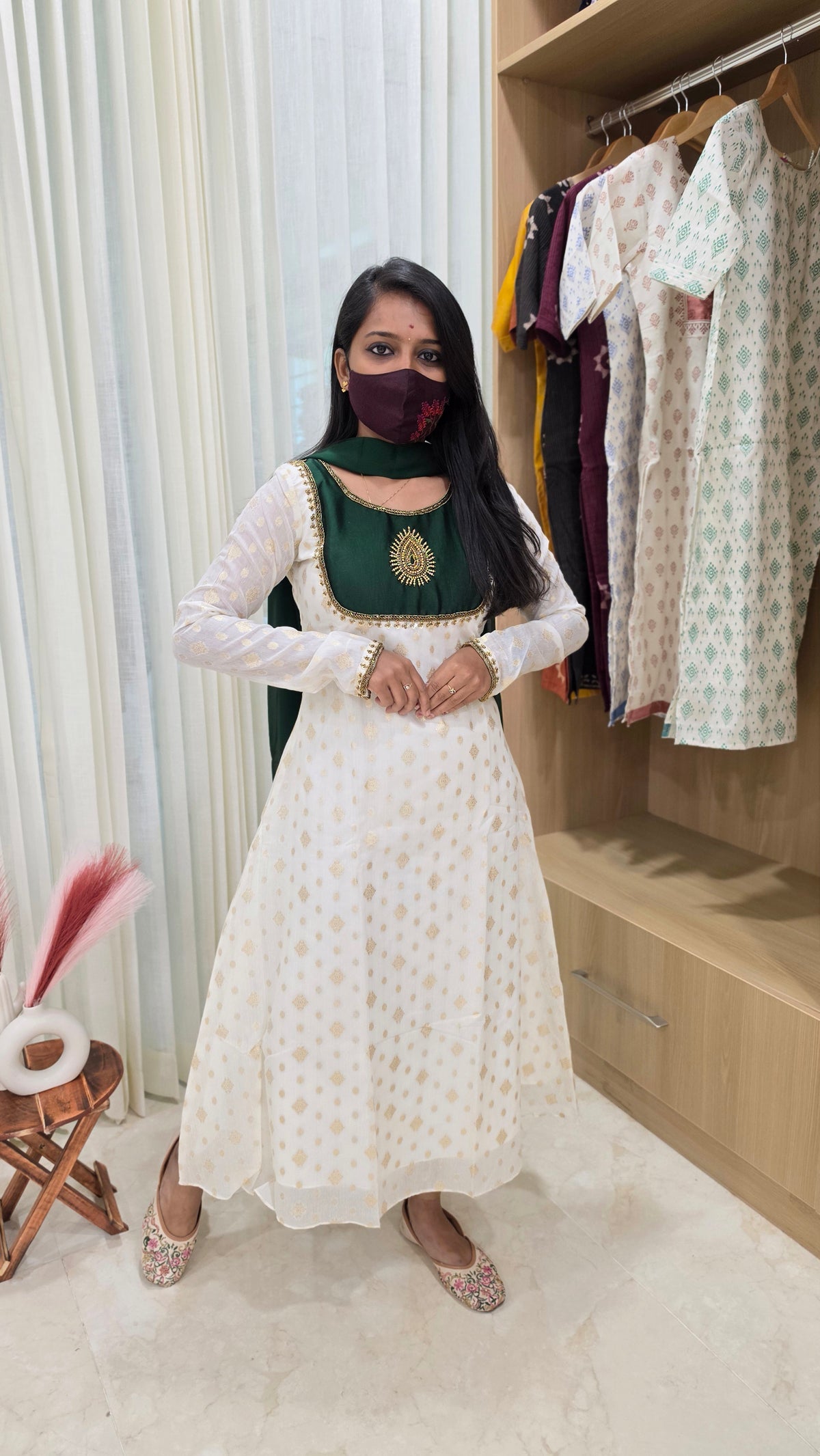 Ethnic Salwar set(Kurti+Dupatta)(12994)