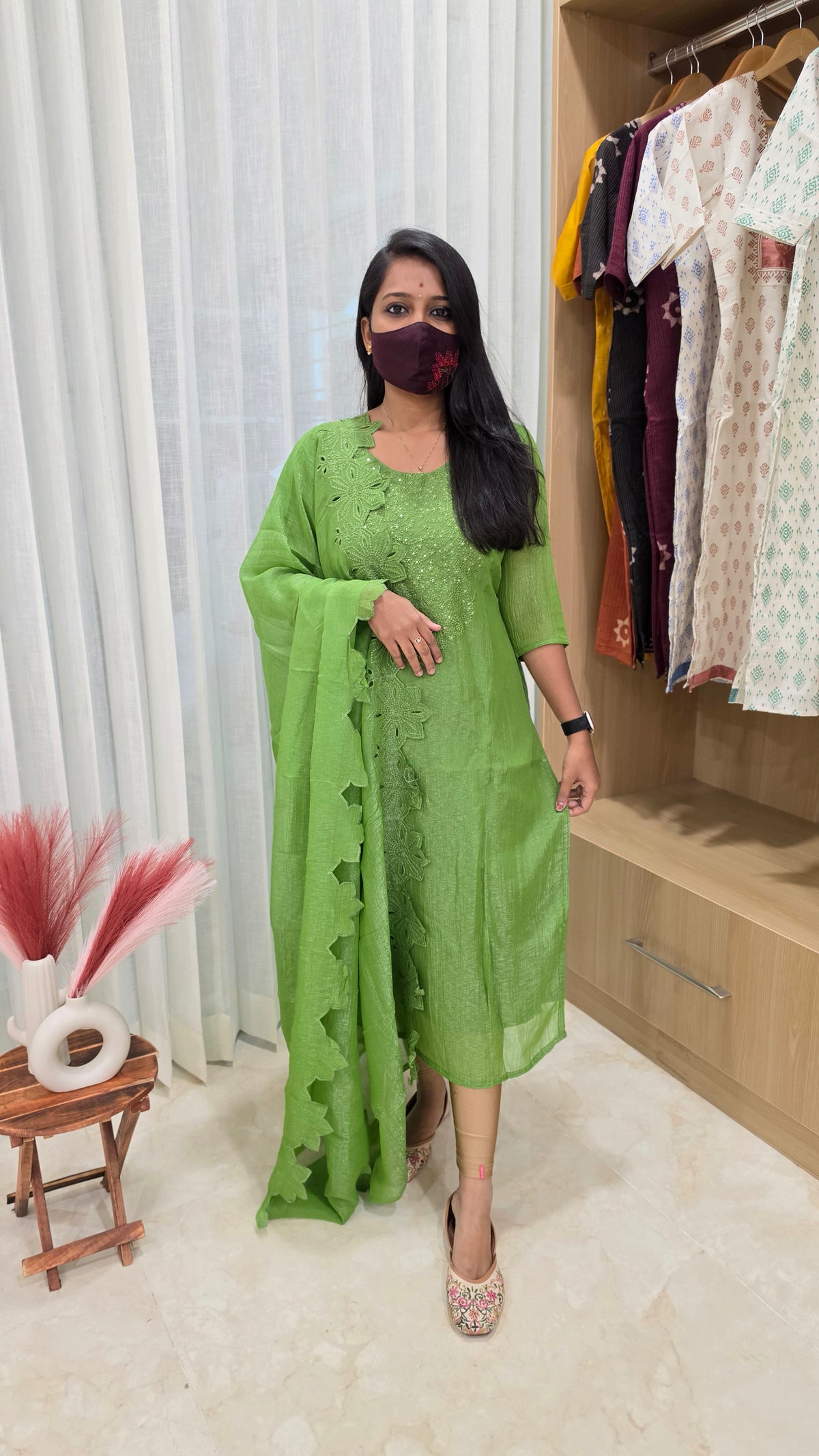 Ethnic Salwar set(Kurti+Dupatta) (13020)