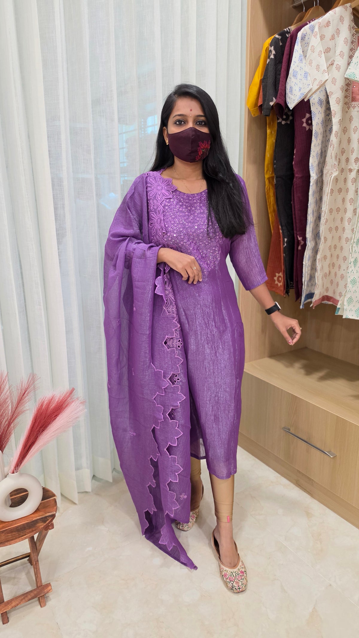 Ethnic Salwar set(Kurti+Dupatta) (13021)