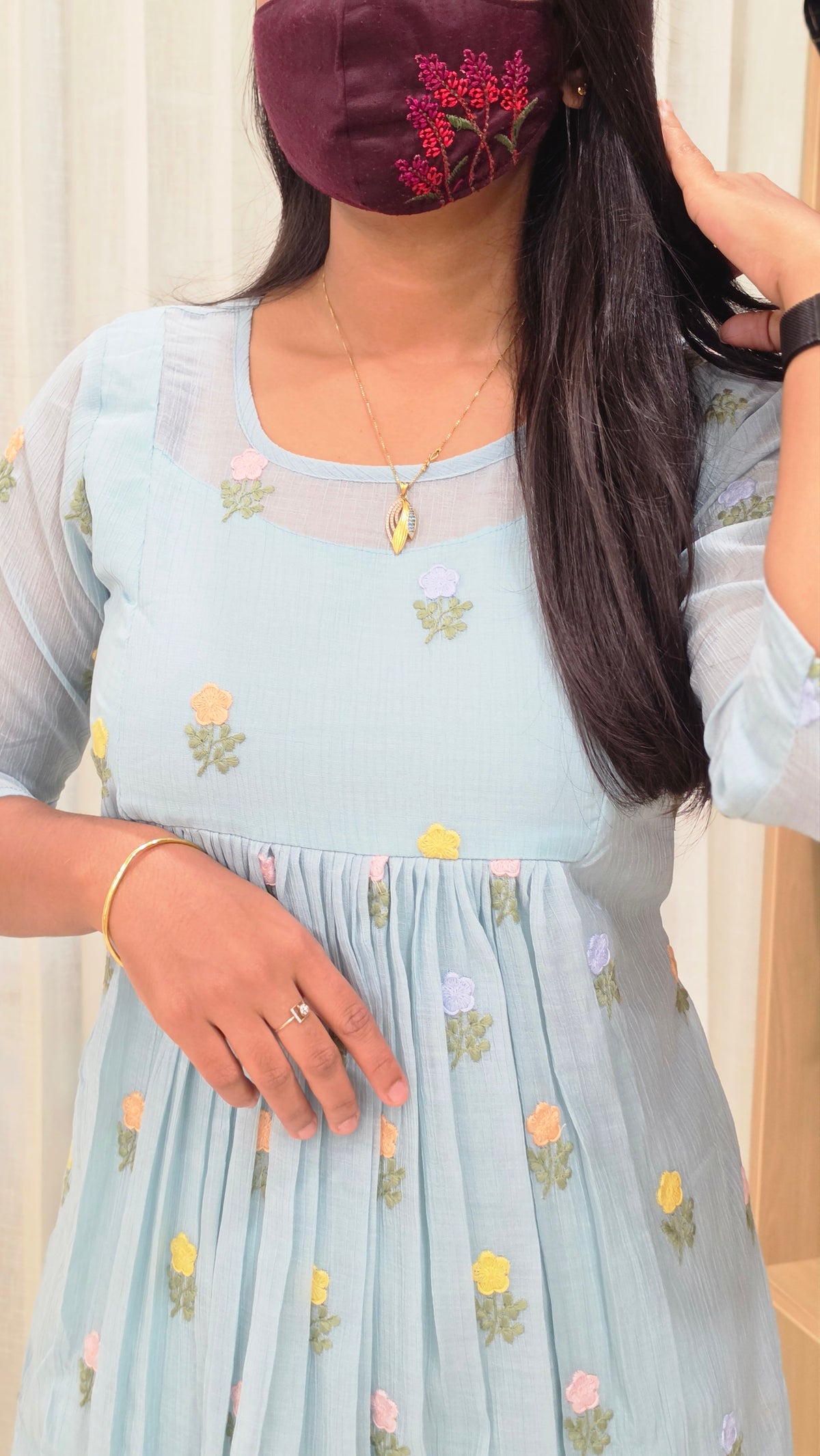 bud rose kurti(13404)