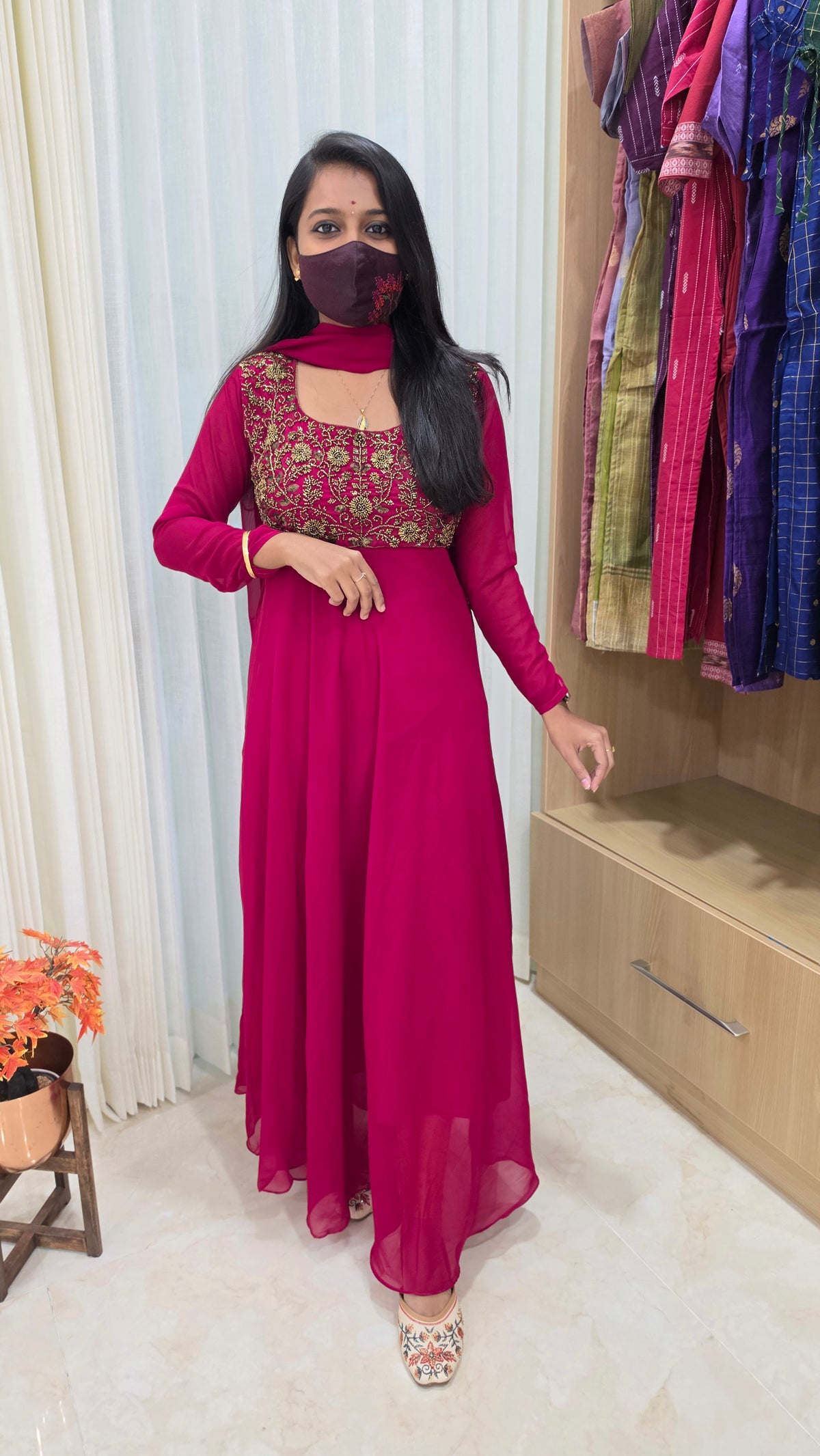 Ethnic Salwar set(Kurti+Dupatta)(13958)