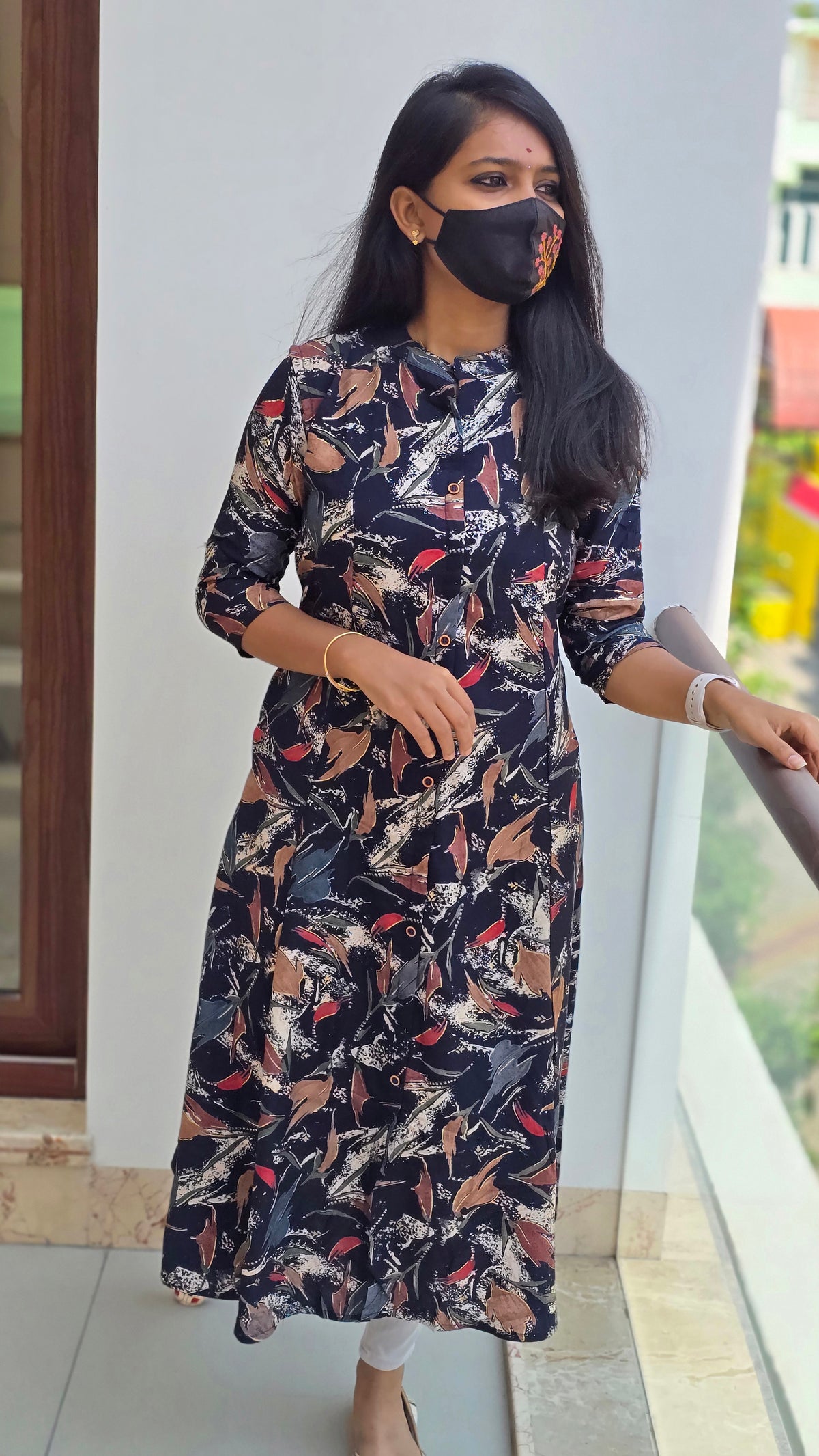 Casual wear kurti(navy blue)4576(c)