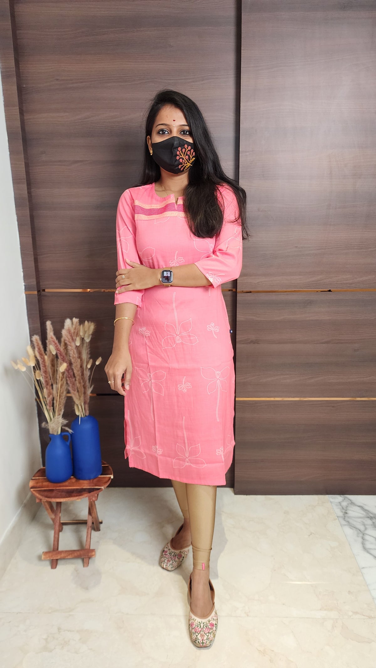 Office Wear kurti-Embroidery kurti(10385)