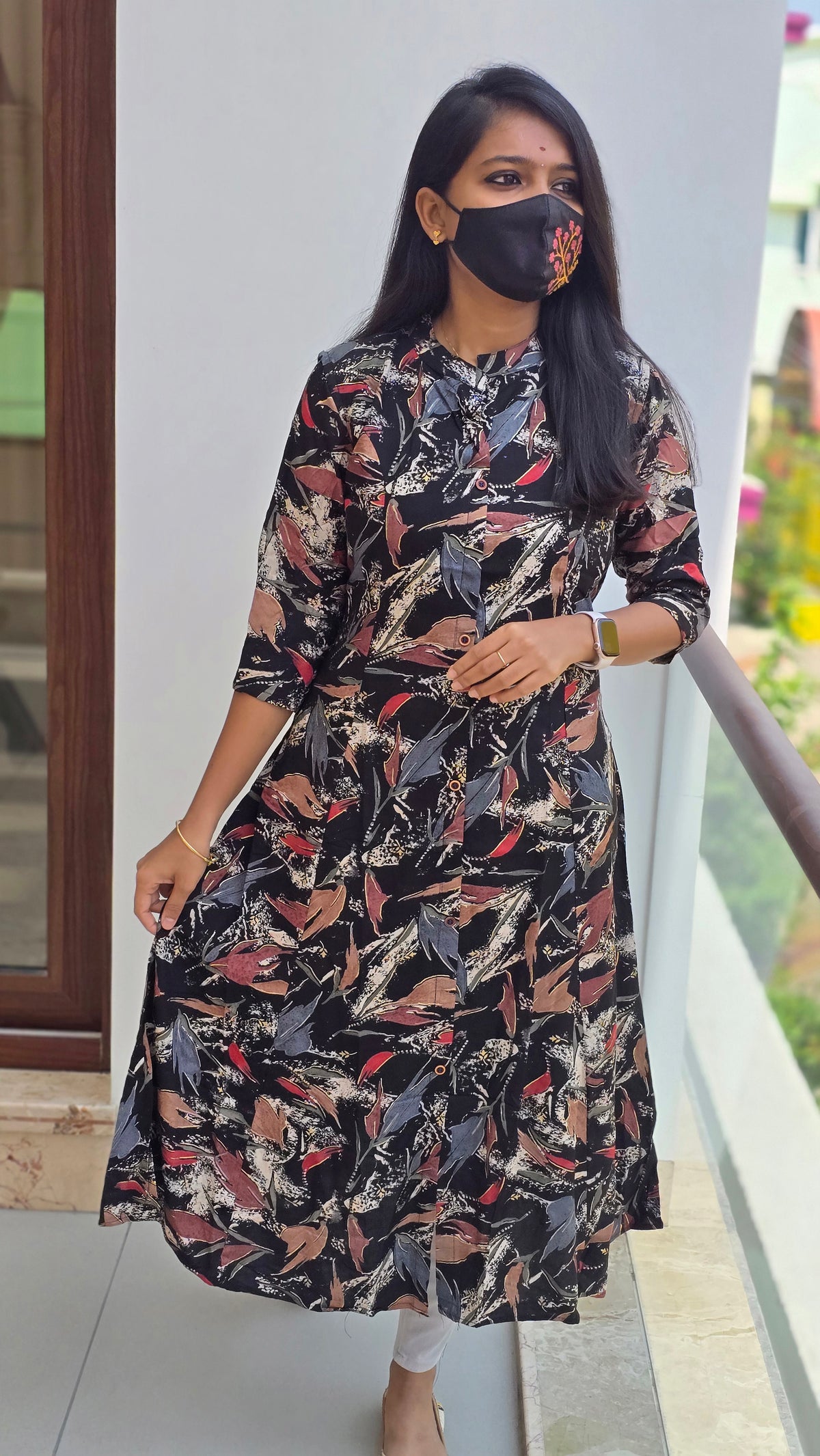 Casual wear kurti(navy blue)4576(c)