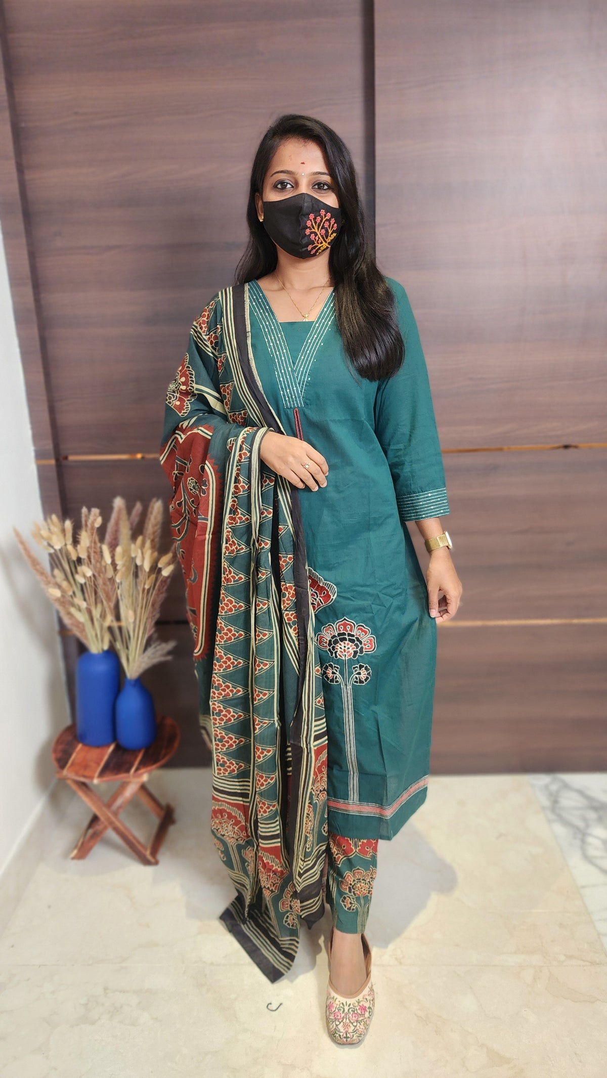 Salwar Set (kurti+pant+dupatta)(10382)