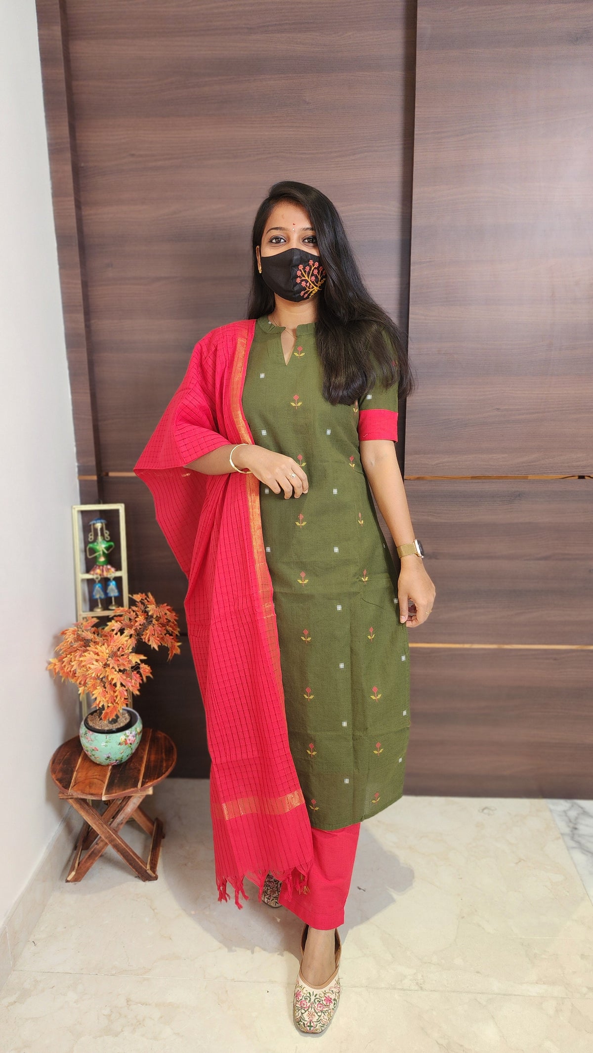 Handloom cotton Salwar Set(10179)c2