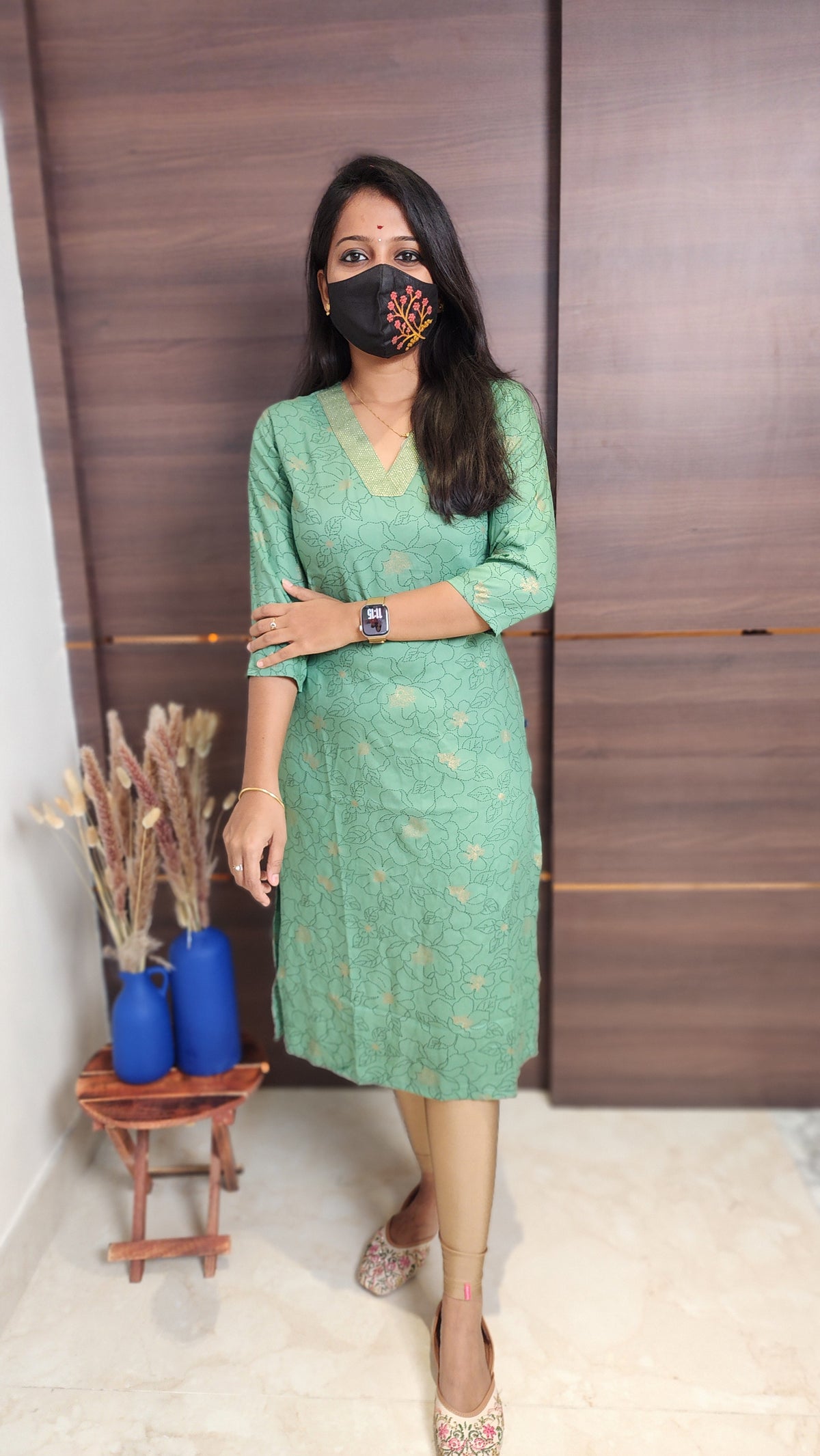 Office Wear kurti-Embroidery kurti(10388)c3