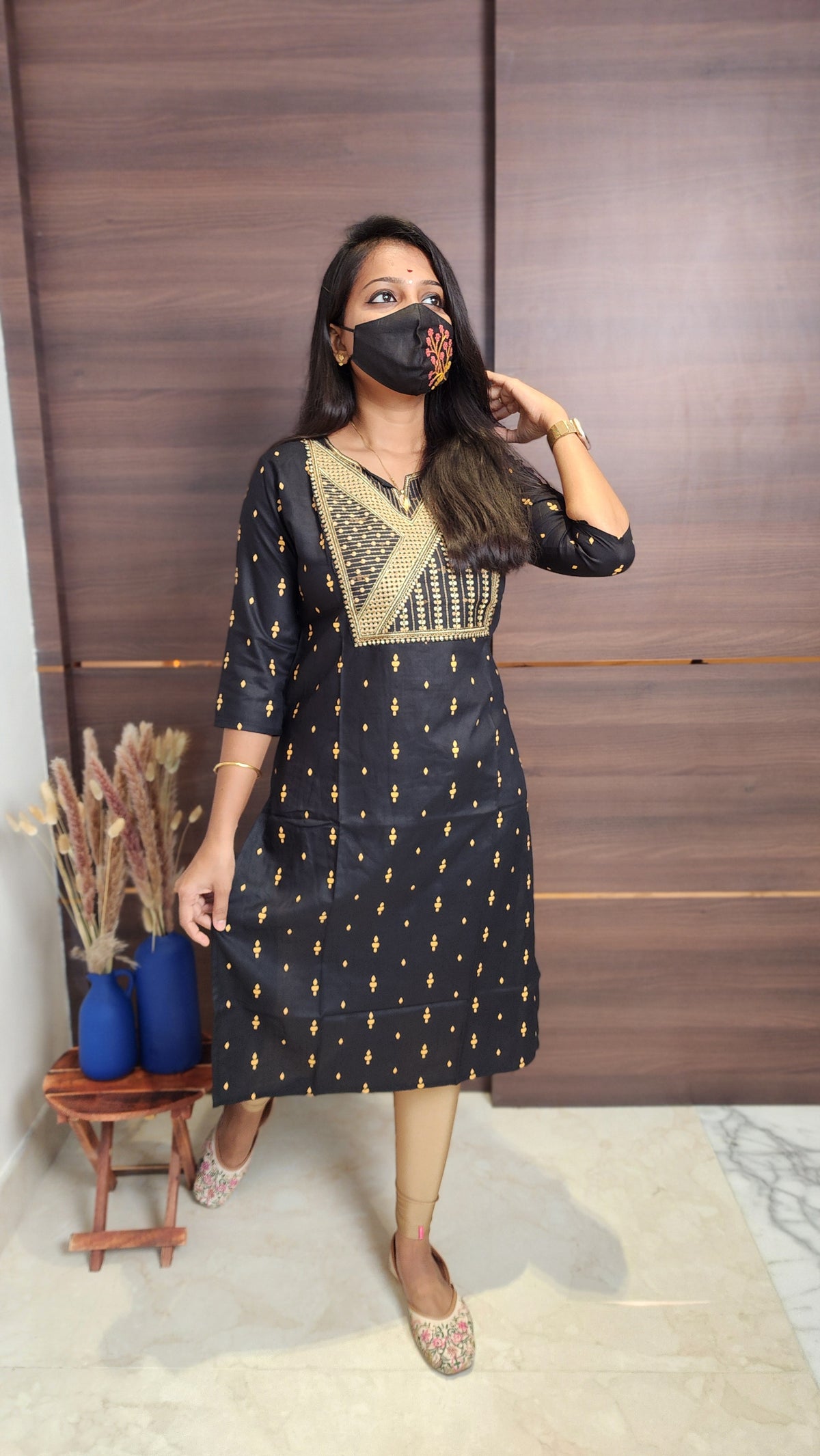 Office Wear kurti-Embroidery kurti(10384)