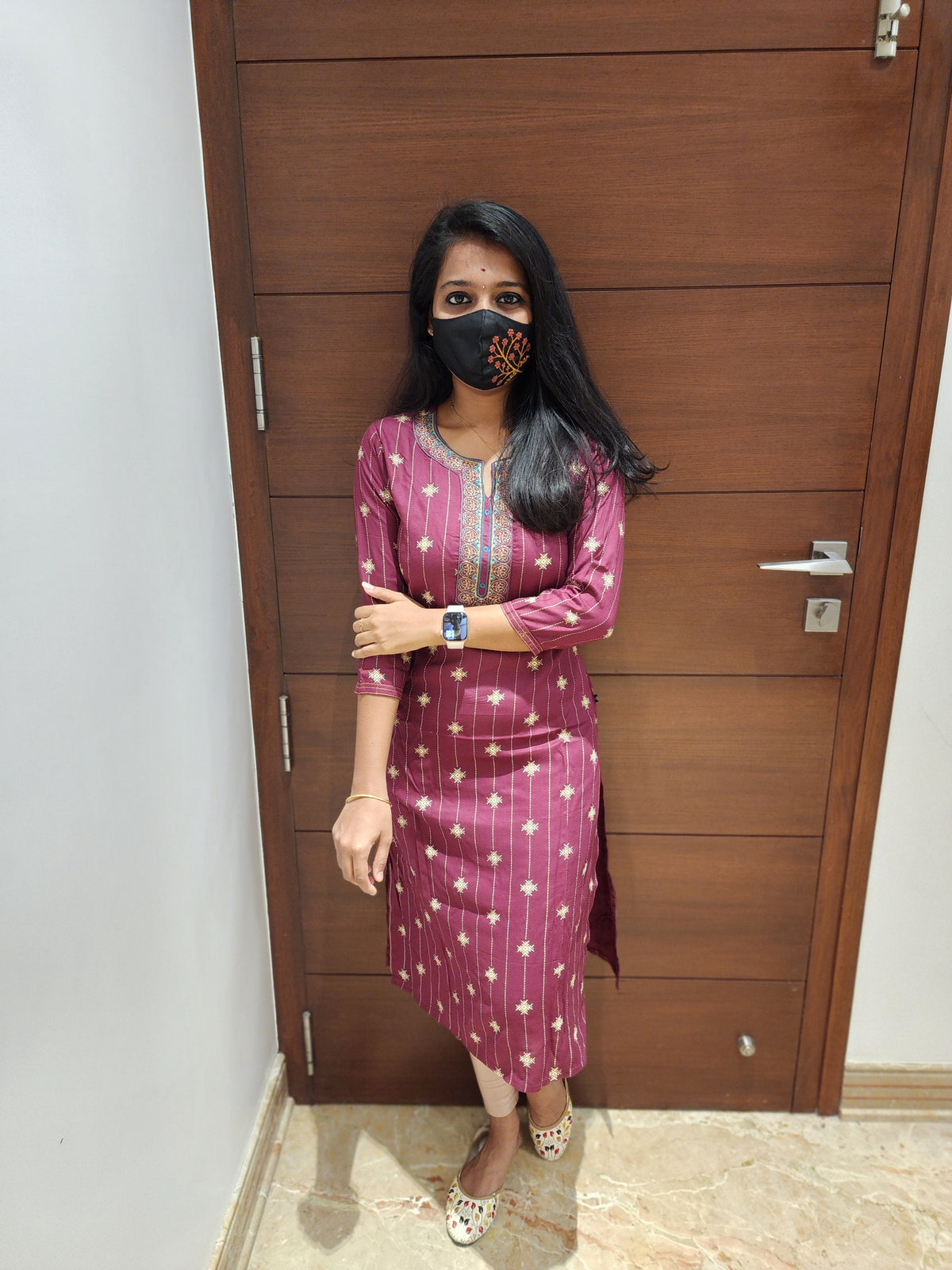 Office Wear Kurti (Embroidery) (4435)(c)