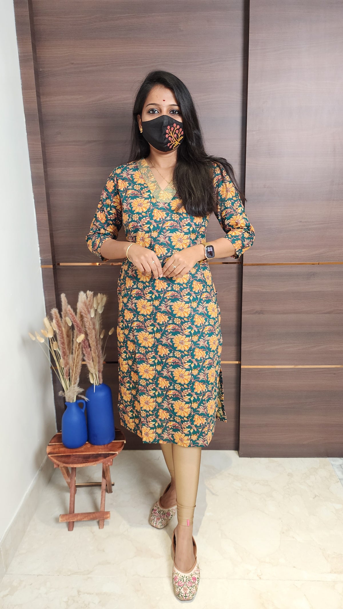 Office Wear kurti-Embroidery kurti(10387)