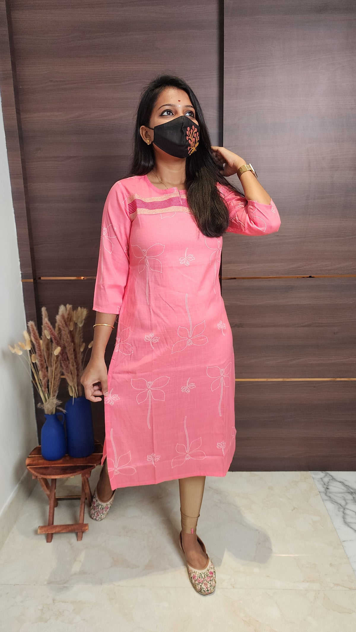 Office Wear kurti-Embroidery kurti(10385)