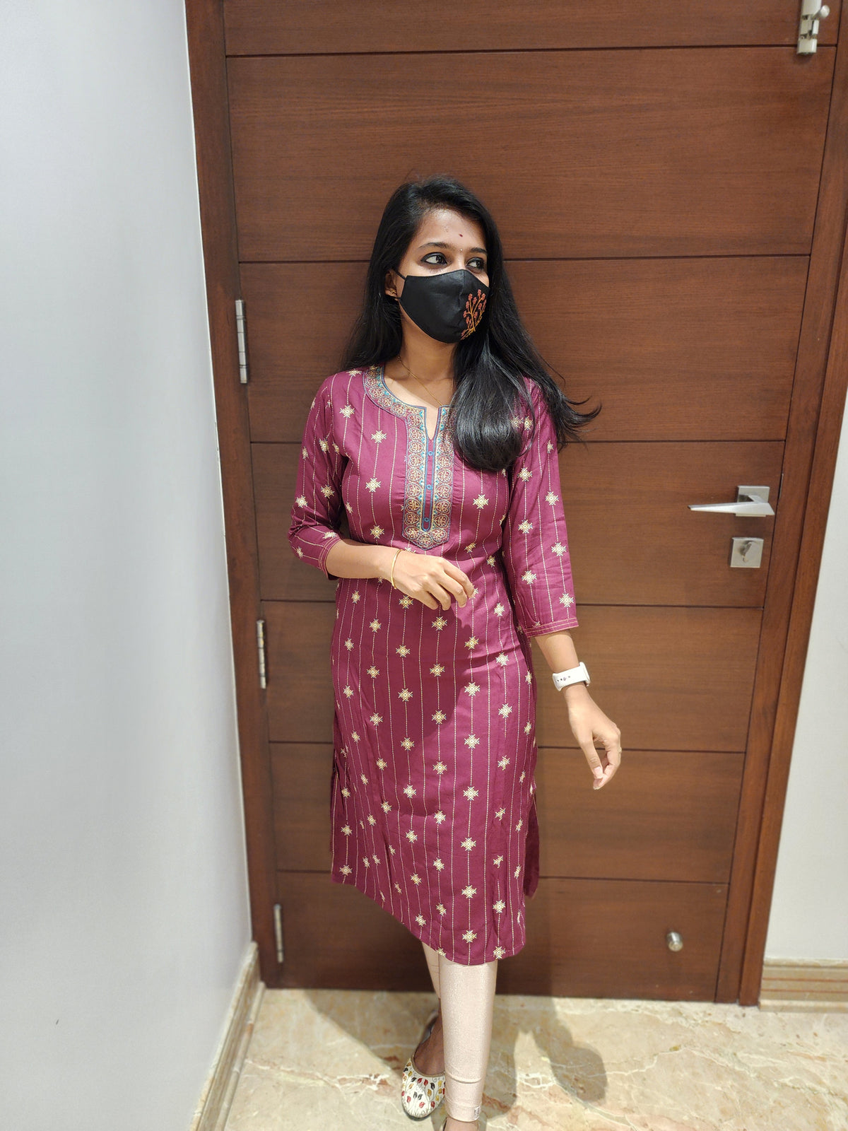 Office Wear Kurti (Embroidery) (4435)(c)